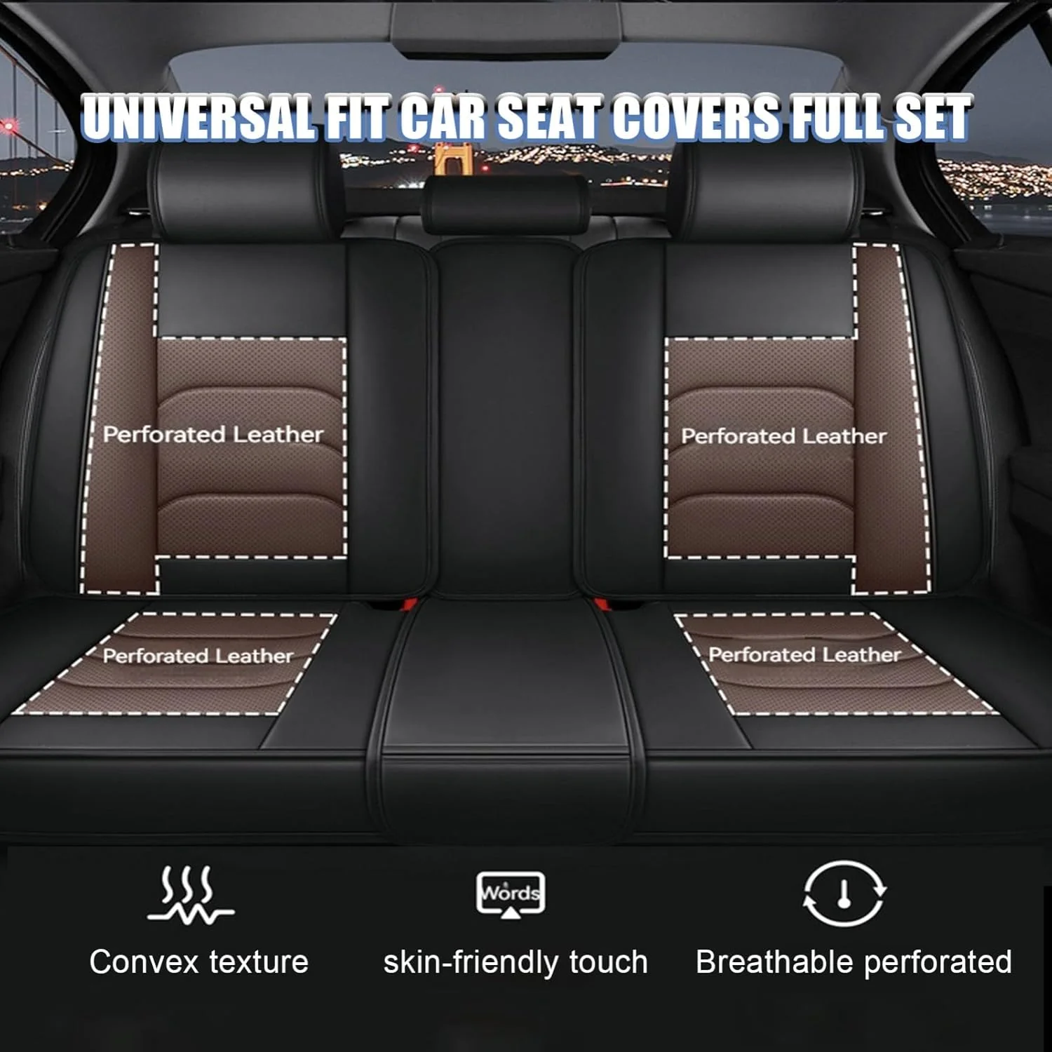 Auto Sitzbezüge Set für Mini Clubman R55, 5 Stück Sitzbezug Auto Set Rücksitz Leder Vordersitze Atmu - Image 5