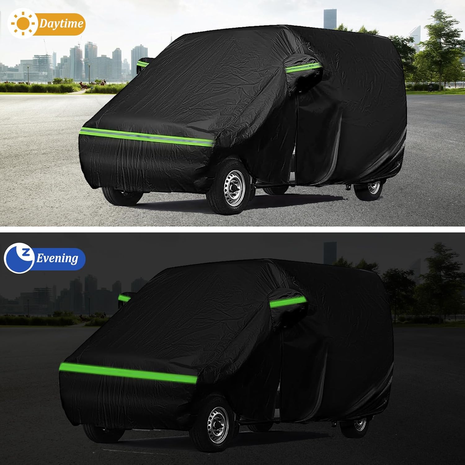 Autoabdeckung Ersatz für VW T5 T6 SWB, Wetterfeste UV-beständige Autoabdeckung Vollgarage Ersatz mit - Image 7