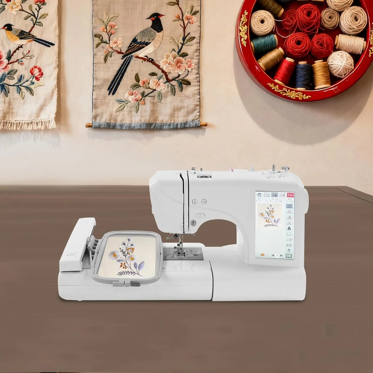 Automatische Stickmaschine, 45W computergesteuerte Nähmaschine mit 162 Integrierte Stichmuster, 0–65 - Image 8