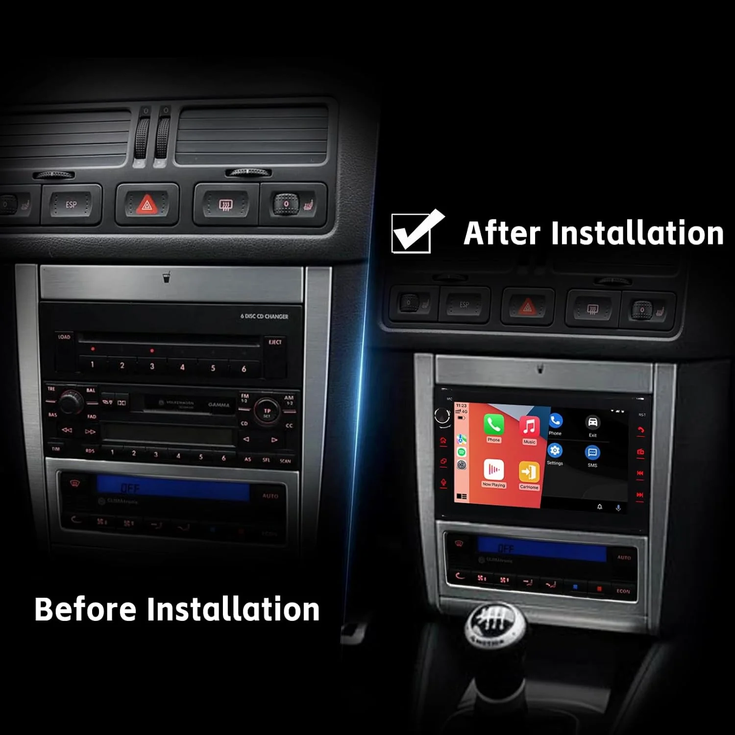 Autoradio für VW Golf 4 T5 Bora Polo Passat B5 Jetta Seat Skoda Leon 1998-2006, Stereo Radio Touchsc - Image 7