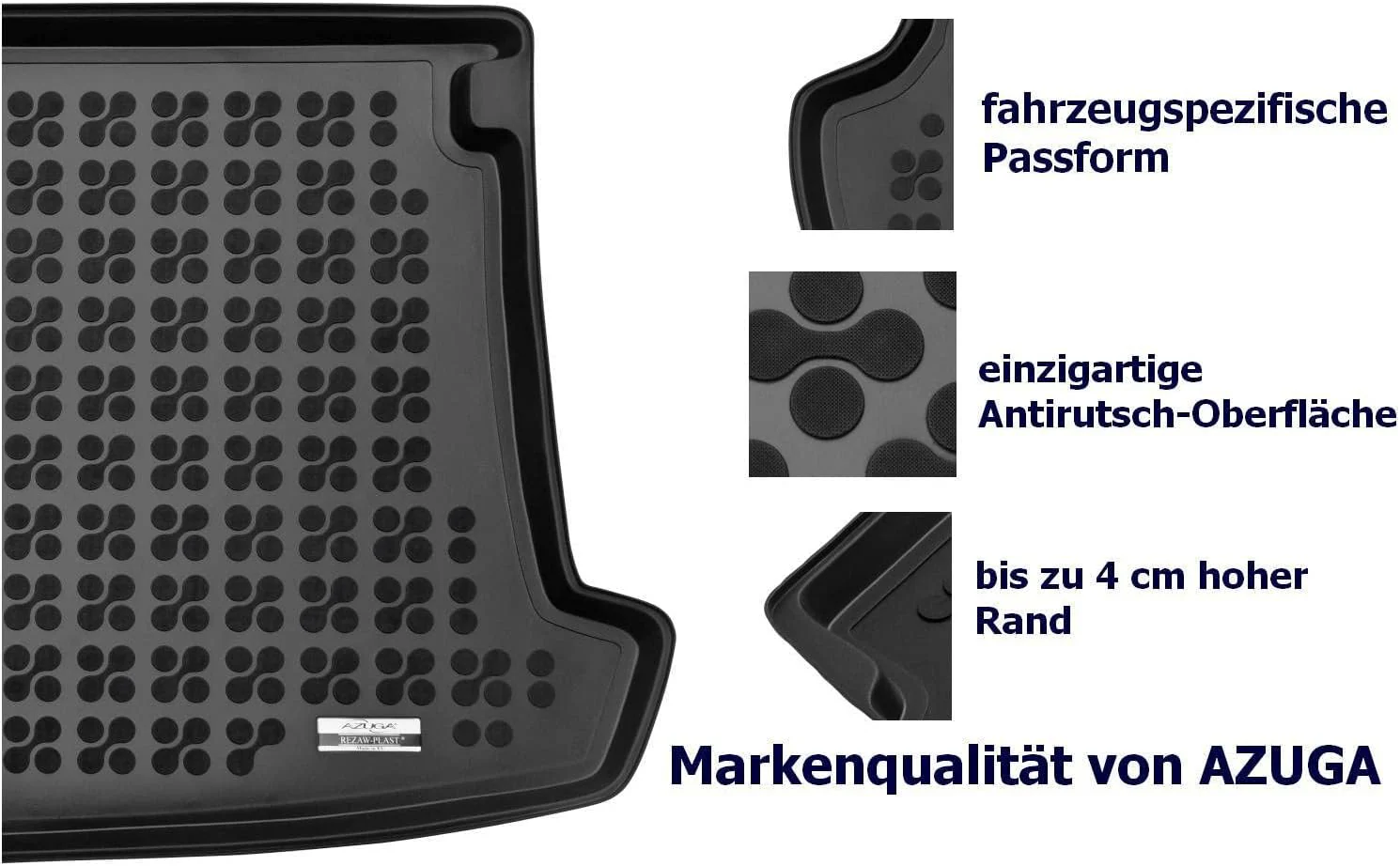 AZUGA Gummi Kofferraumwanne Premium Antirutsch passend für BMW 1er (F40) ab 9/2019-2024/1er (F70) ab - Image 3