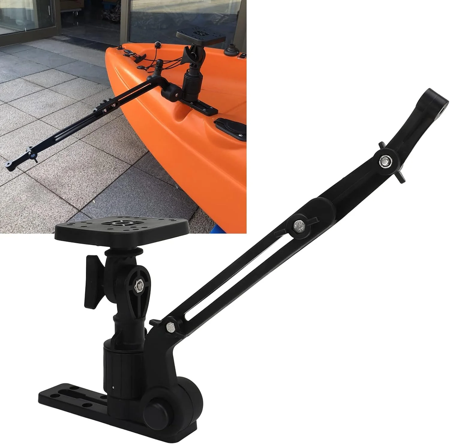 Azusumi Basis-Kit für Fischfinder, Halterungsarm für Grössere Klemmkraft aus Nylon und Edelstahl für - Image 5