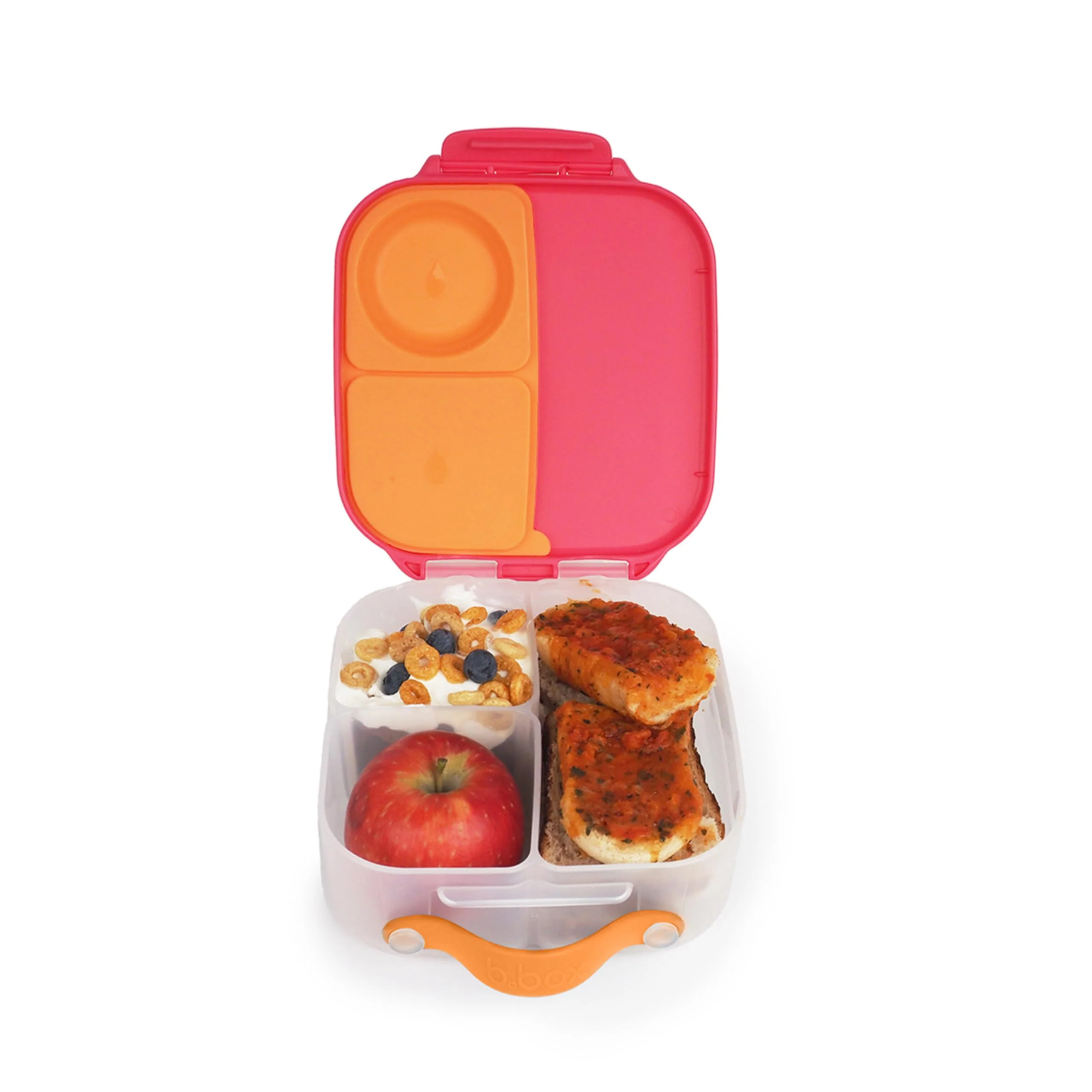b.box Mini Brotdose für Kinder mit Fächern | Bento Box, 3 Fächer (2 Auslaufsicher) | Lunchbox für Ge