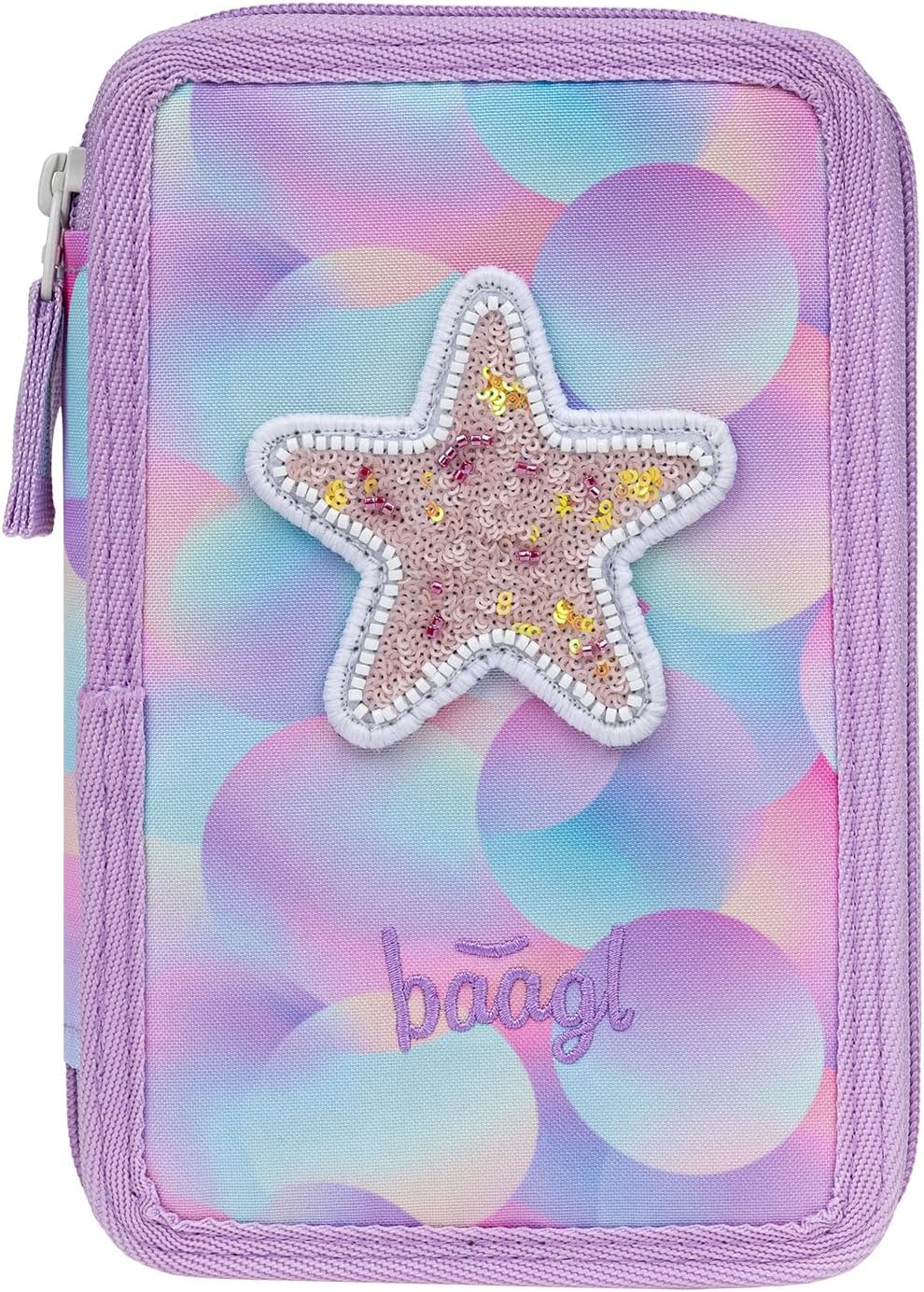 Baagl 3 Fach Federmäppchen Mädchen, Schulmäppchen für Schreibwaren, Schulsachen Federtasche, Federma - Image 3