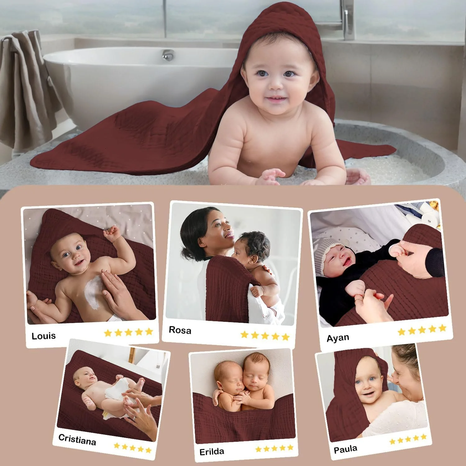 Baby Handtuch Mit Kapuze, Kapuzenhandtuch, Decke Und Badetuch Neugeborene MäDchen & Jungen, Erstauss - Image 6