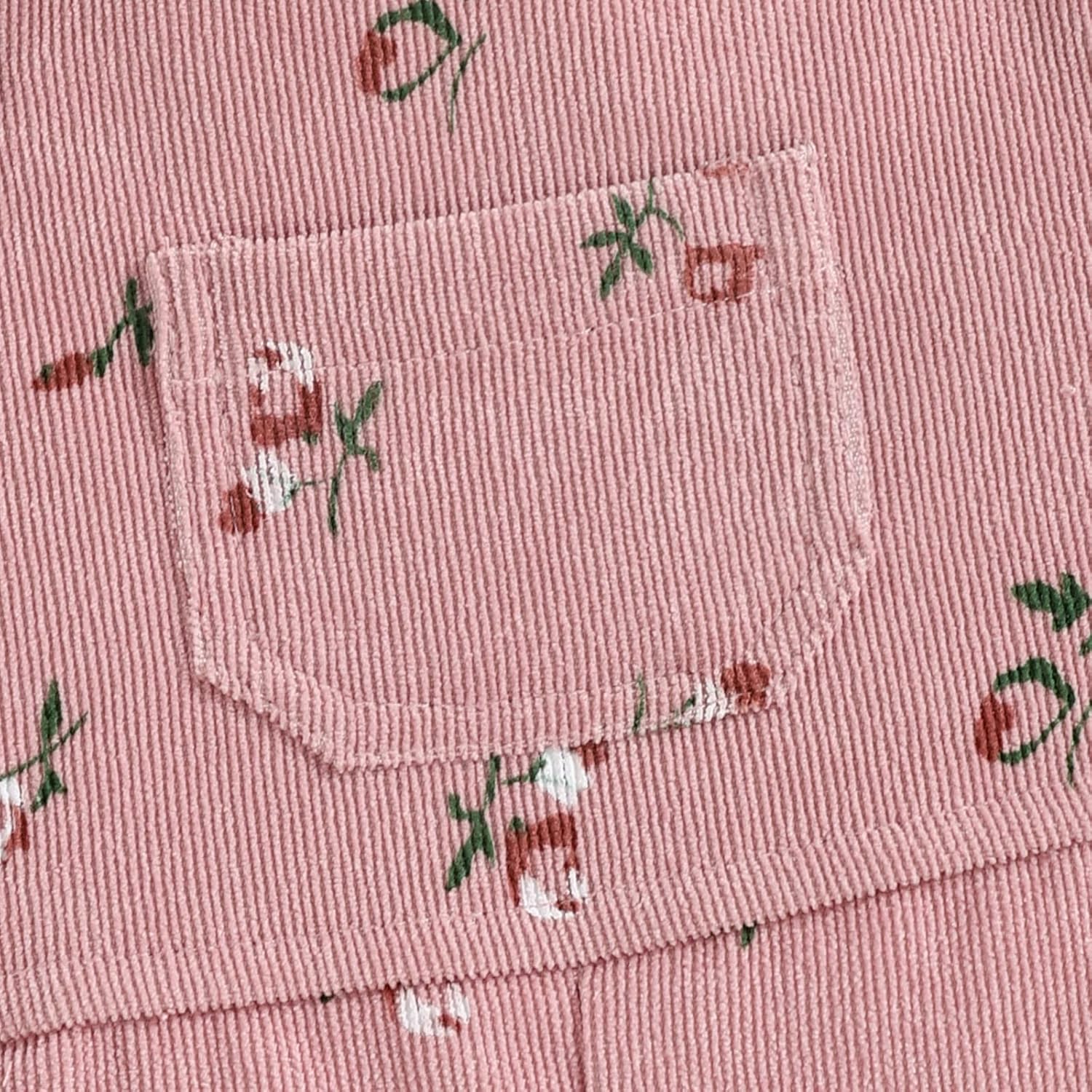 Baby Mädchen Kleidung Rippstrick Langärmelig Oberteile Blumenmuster Hosenträgerhose mit Tasche Outfi - Image 5