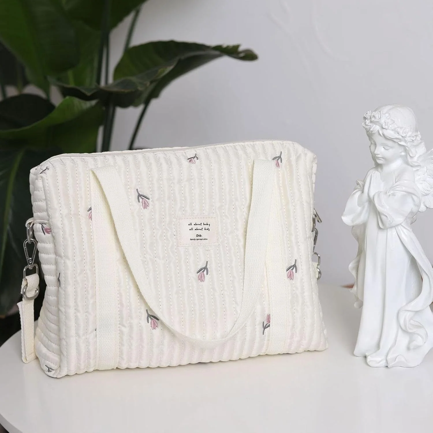 Baby Wickeltasche Stickerei Windeltasche Grosse Kapazität Baumwolle Reise Wickeltasche Tragetasche H - Image 5