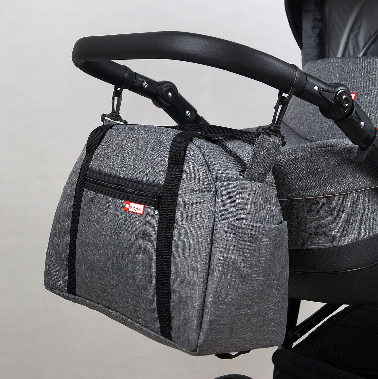 BabyLux Wickeltasche CANDY FLEX Kinderwagentasche Baby Windel Tasche Pflegetasche (CandyFlex Grau), - Image 2