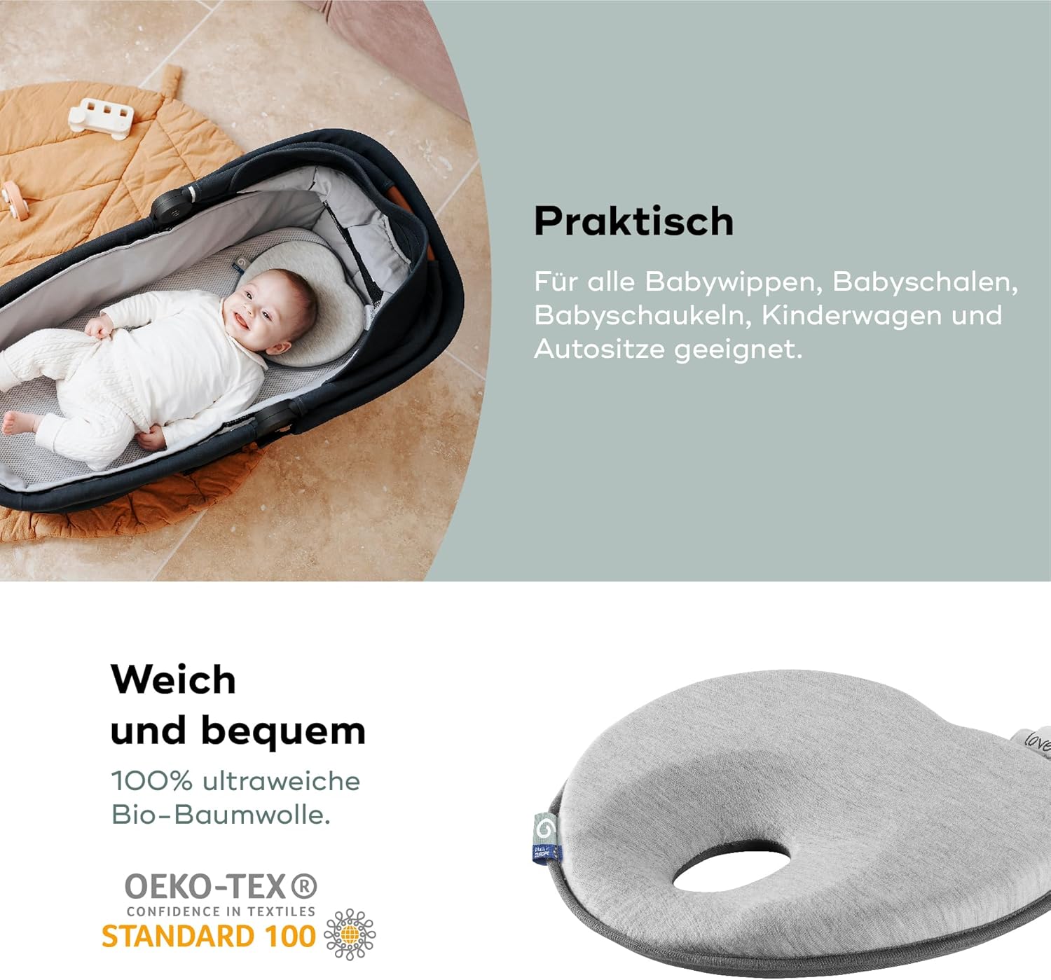 Babymoov Lovenest Orginal Smokey Baby Kopfkissen gegen Plagiozephalie, von einem franz. Kinderarzt e - Image 5