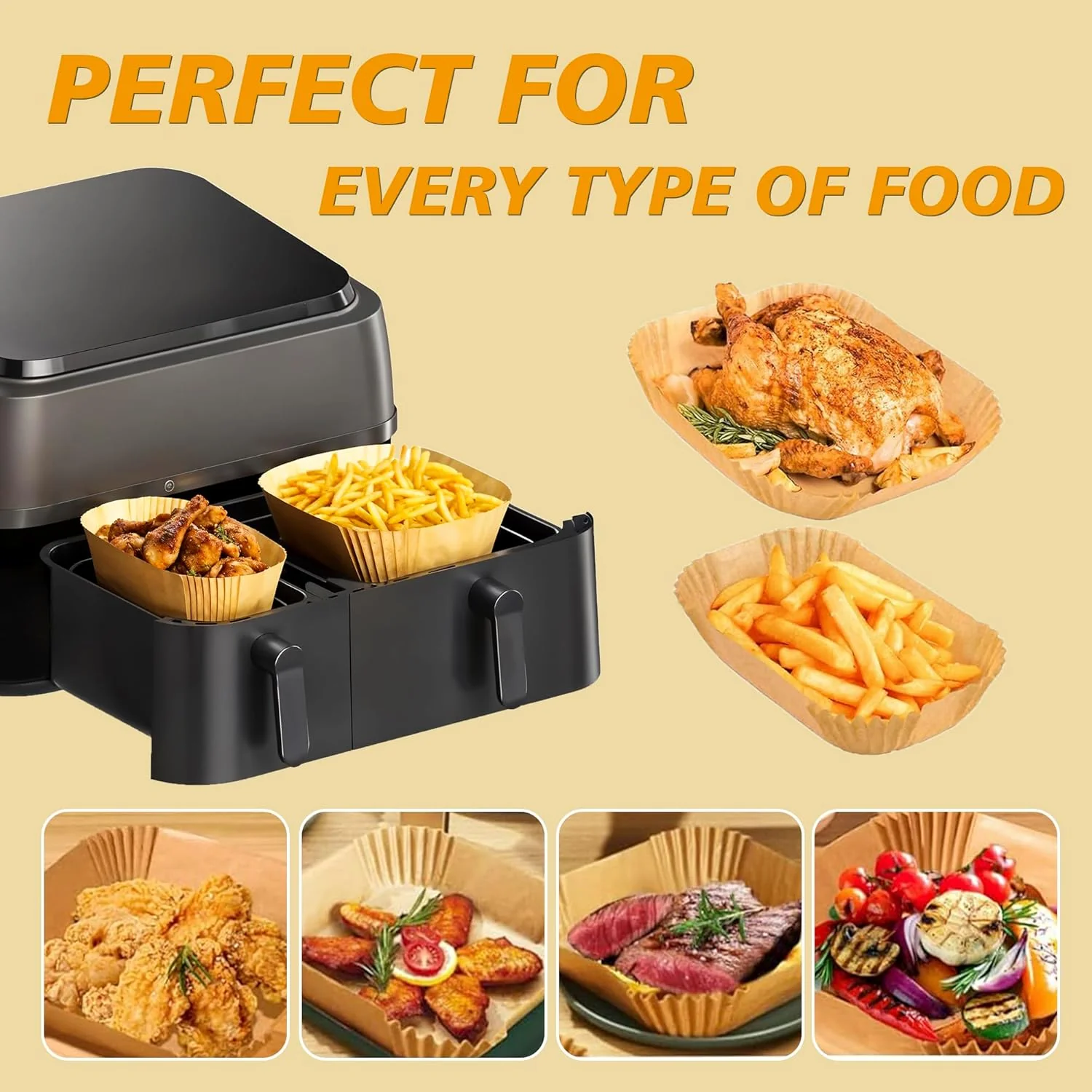 Backpapier für Heissluftfritteuse Philips 3000-Serie, 200 Stück Airfryer Backpapier für Tefal Easy F - Image 7