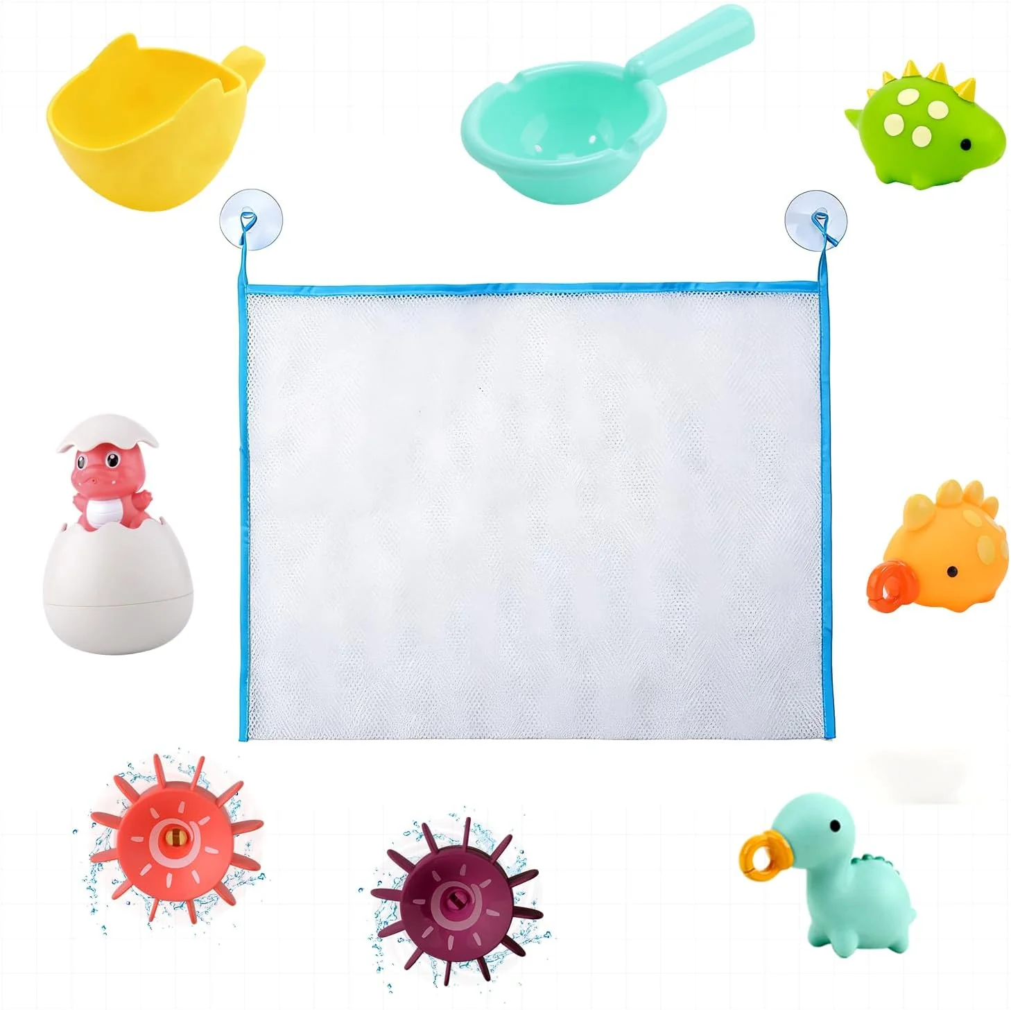 Badespielzeug, CUTE STONE Wolken-Dusche Badespielzeug Set mit Angelspiel, eine Schildkröte, EIN Dino - Image 3