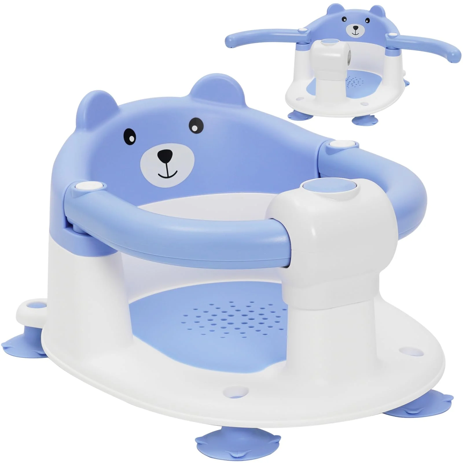 Badewannensitz Baby ab 6-24 monate Badesitz Baby mit 4 Starken Saugnäpfen Ergonomisch Rückenlehne un