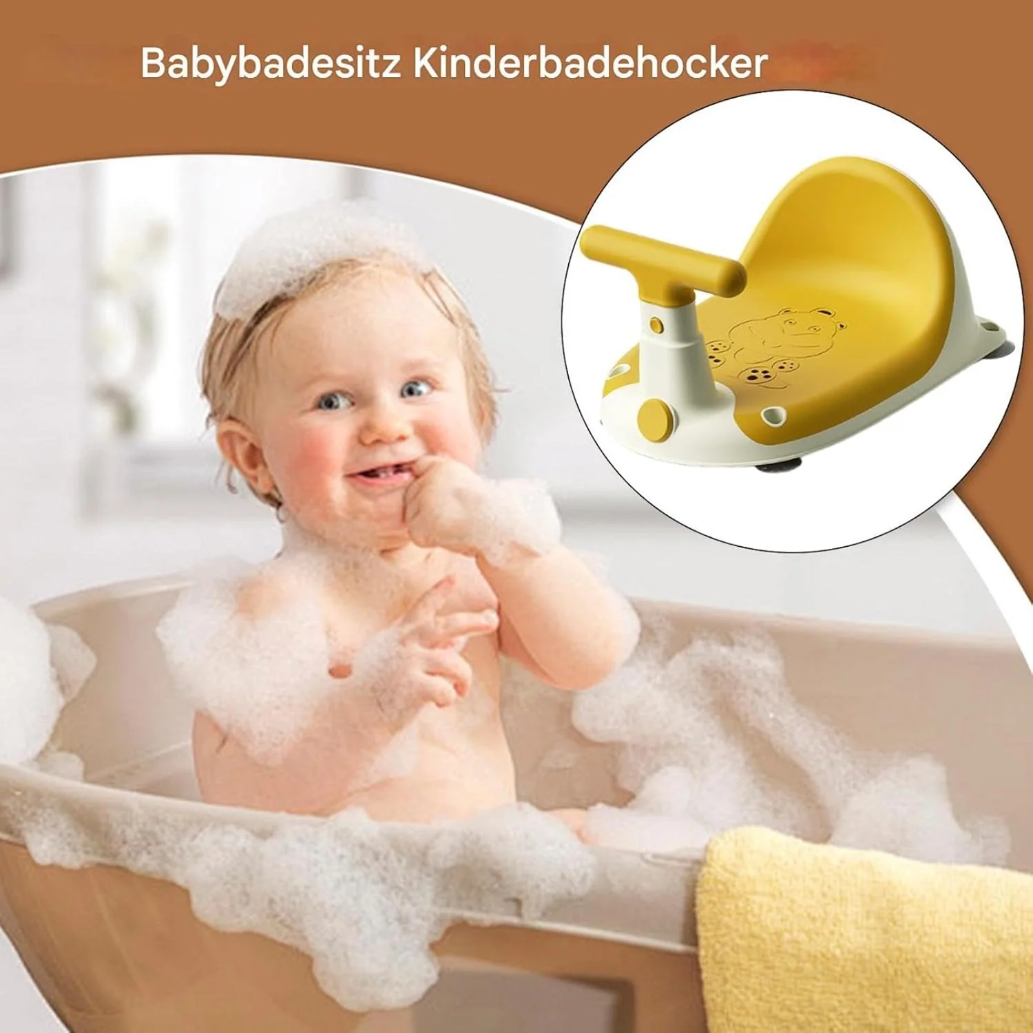 Badewannensitz Baby Ab 6 Monate Badesitz Badewanne Badestuhl Badehilfe Babysitz Rutschfest Ergonomis - Image 5