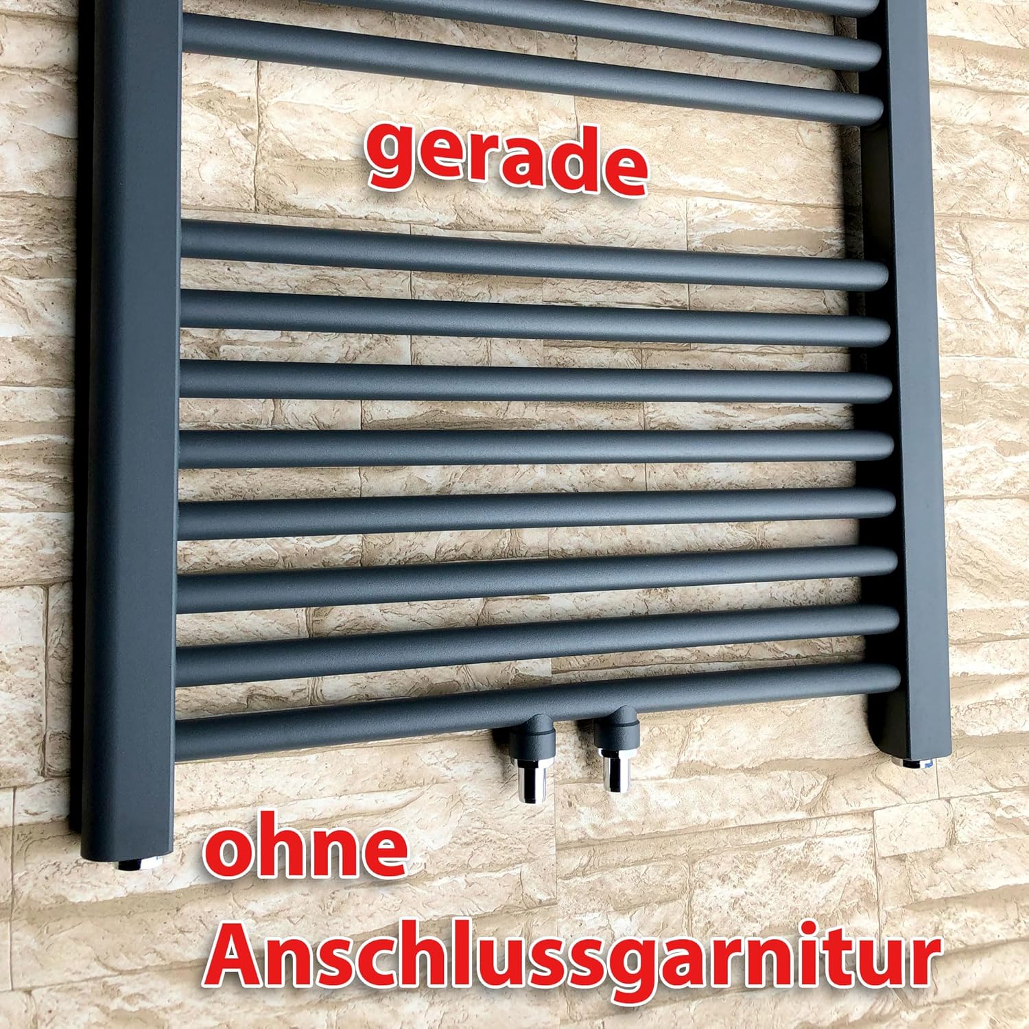 Badheizkörper 750 x 600 mm in Anthrazit gerade Hochwertiger Handtuchheizkörper in Anthrazit Handtuch - Image 3
