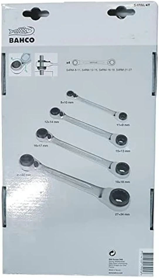Bahco BHS4RM/4T Umschaltknarrenschlüssel-Satz, 4-teilig, 8–27 mm 8 mm-27 mm, 8 mm-27 mm - Image 3