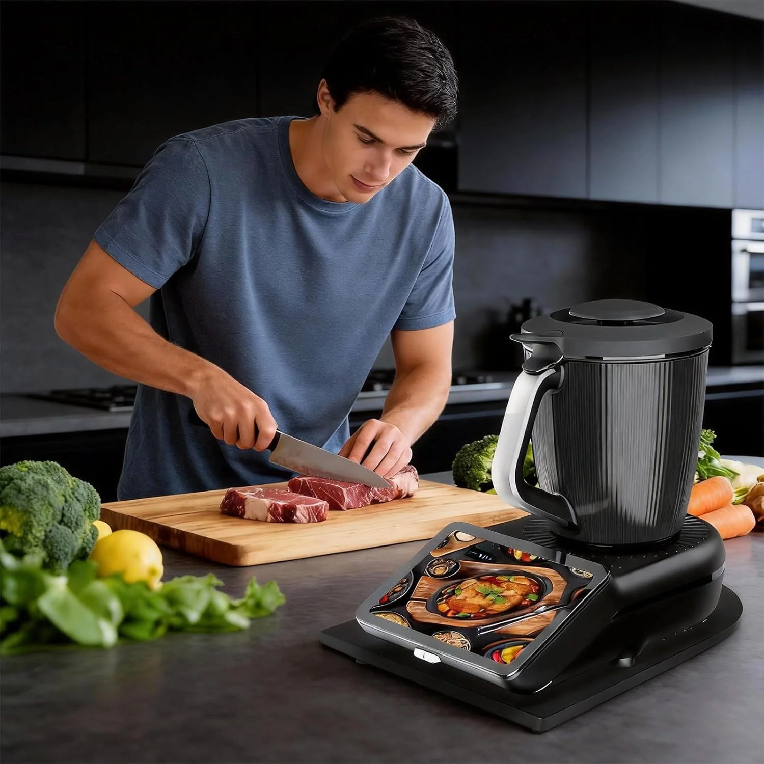 Bambus-Gleitbrett für Thermomix TM7 mit 360°-Rollen – Müheloses Verschieben Ihres TM7. Hochwertiges - Image 6