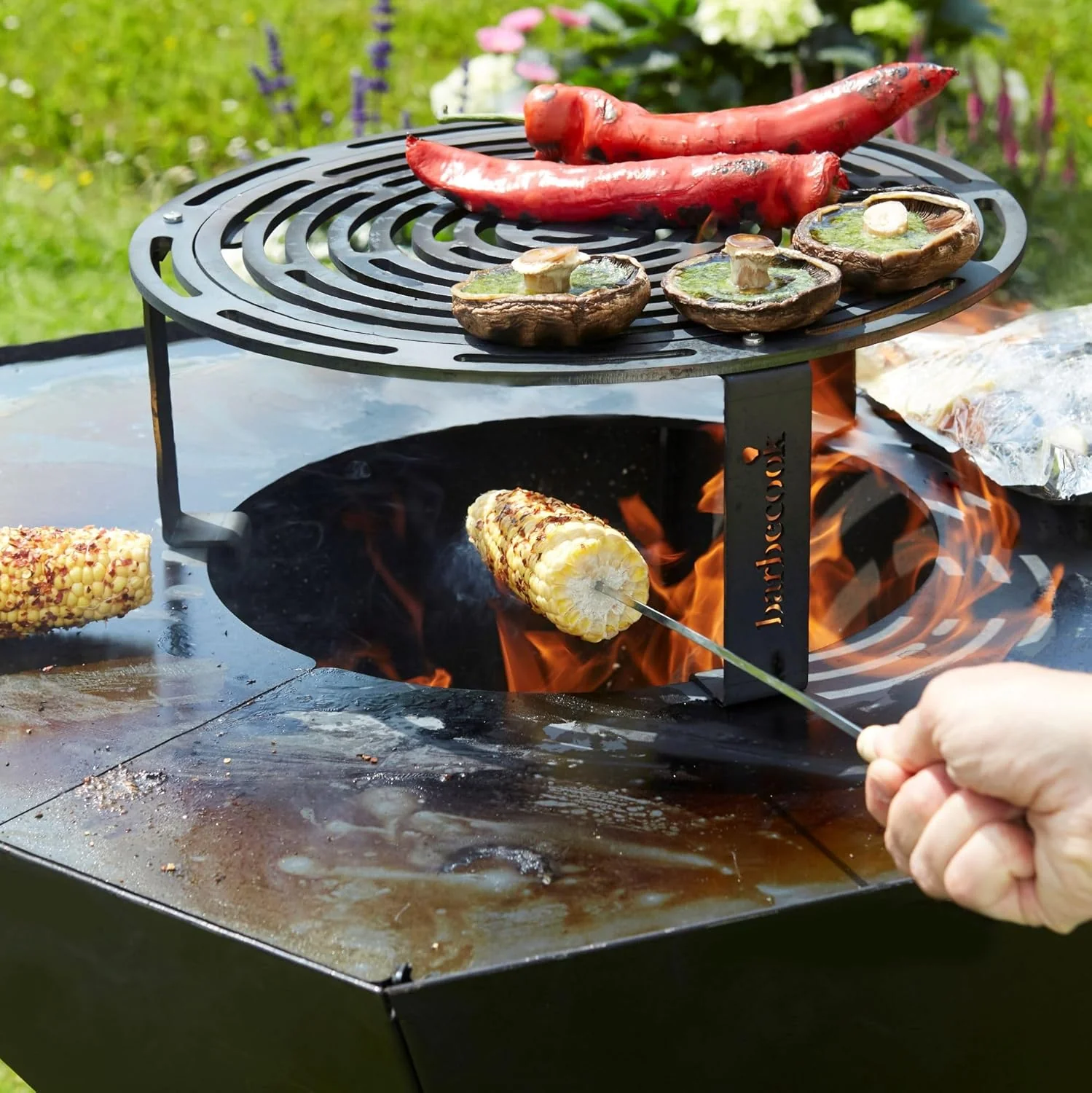Barbecook erhöhter Grill 36cm Dynamic Centre, Grillzubehör, 6mm Dicker Karbonstahl, Grau, Erhöhter G - Image 7