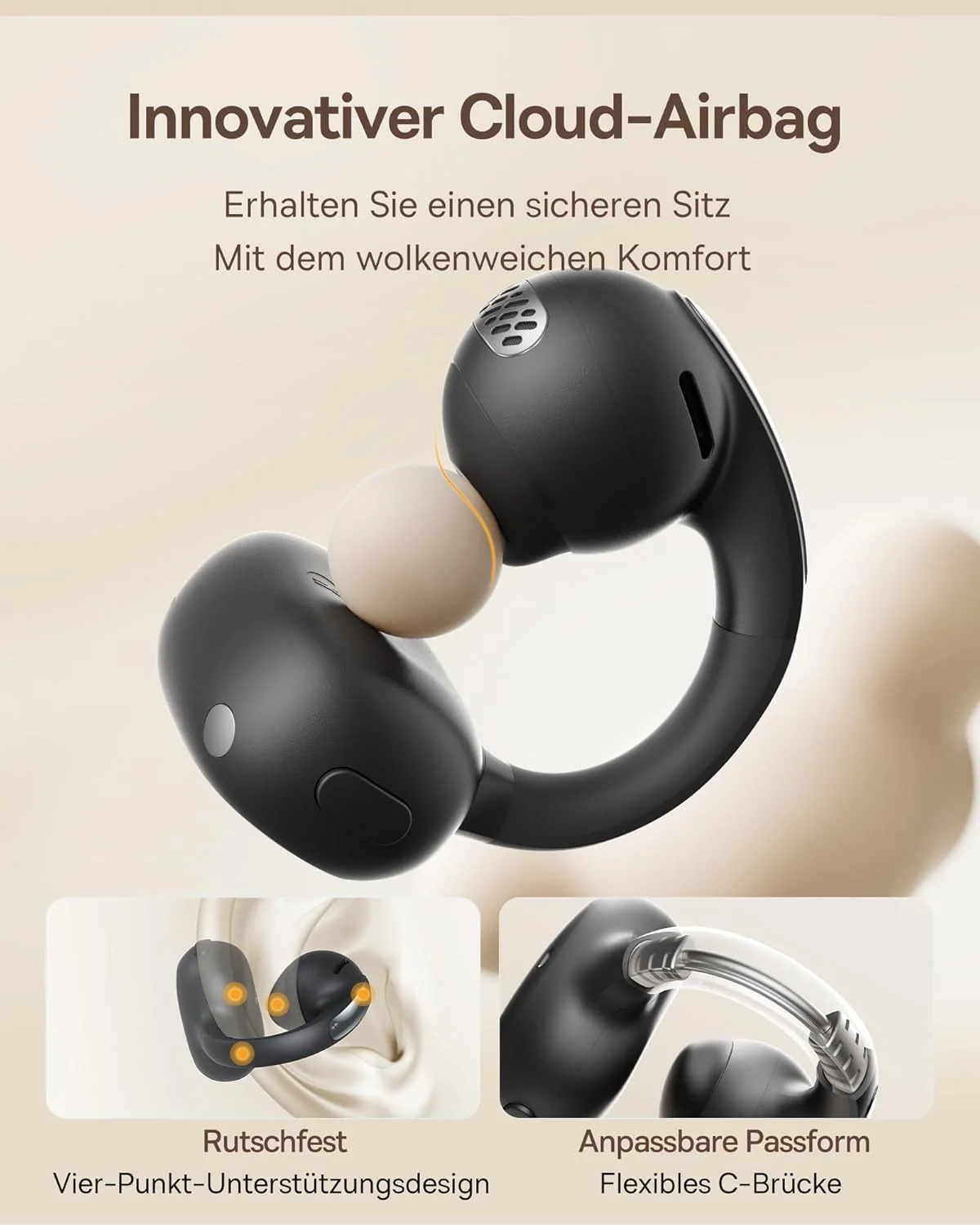 Baseus Bowie MC1 Open Ear Kopfhörer, Ohrclip mit Beeindruckender Klang, Adaptiver Bassverstärkung, B - Image 2