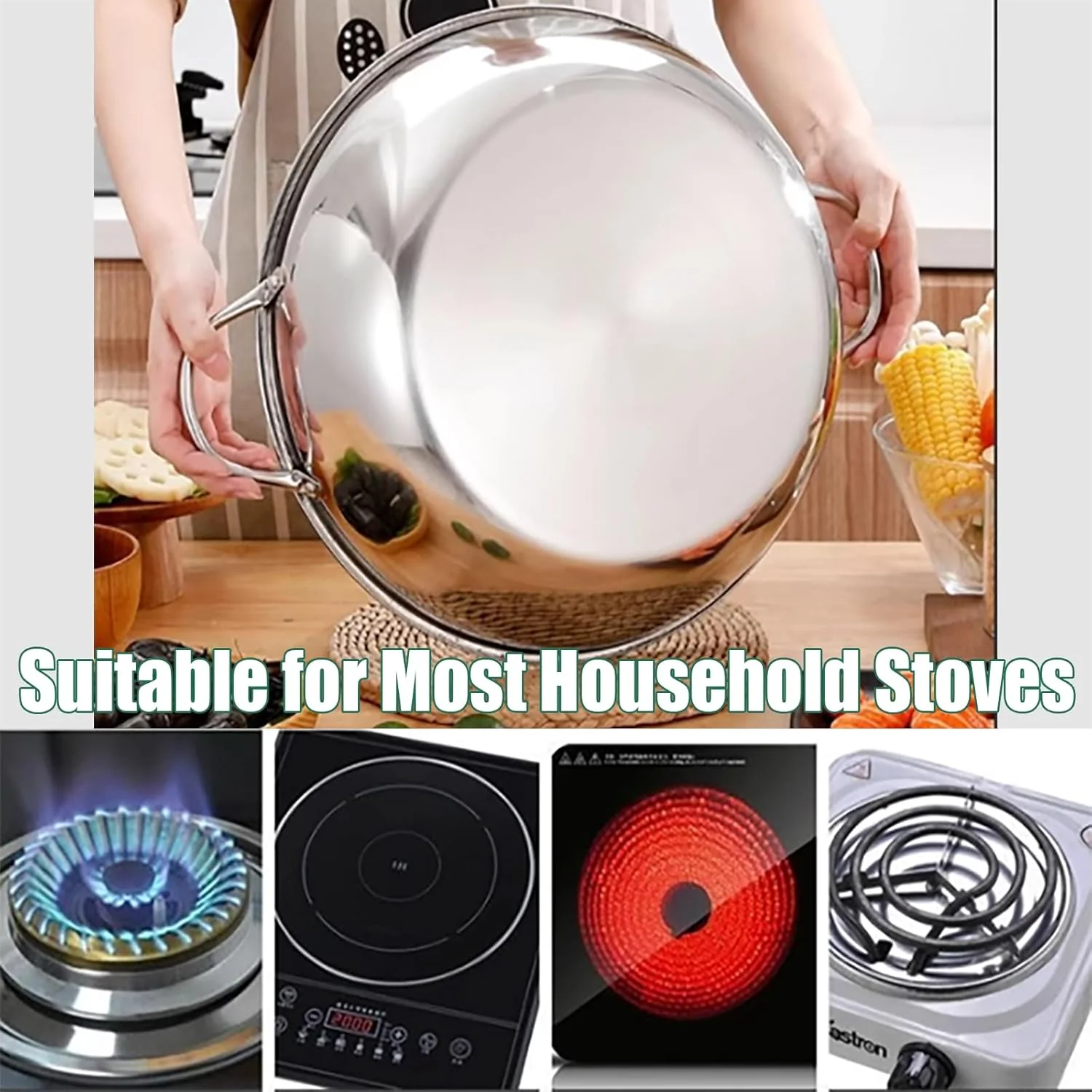 Baxnore Hot Pot aus Edelstahl, Hot Pot mit zwei Geschmacksrichtungen, verdickender Hot Pot mit doppe - Image 6