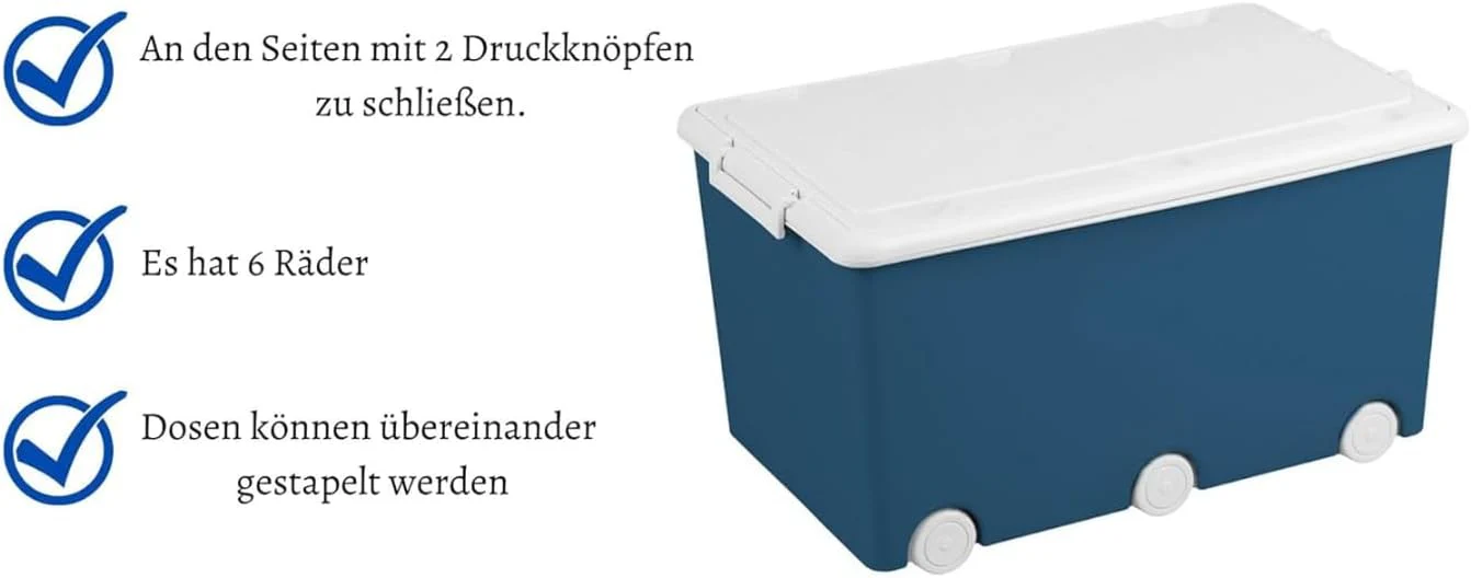 BDW Aufbewahrungsbox mit Deckel - Kiste für Kinderzimmer, Kindergarderobe, Sortierbox - Spielzeug Au - Image 3