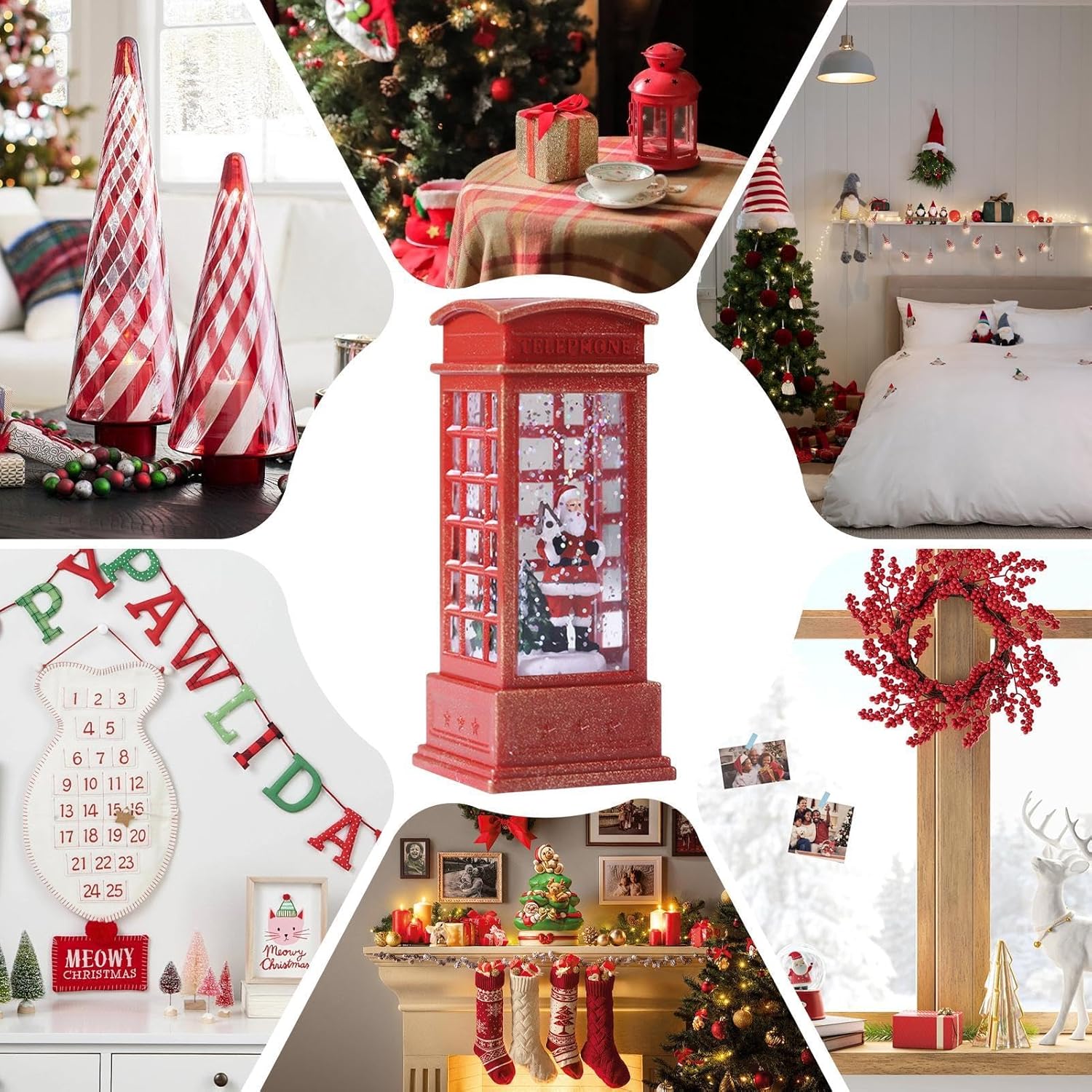 Beleuchtete Schneekugel | Niedliche Weihnachtskugeln mit Glitzer-Laternen, Tischdekoration, beleucht - Image 4