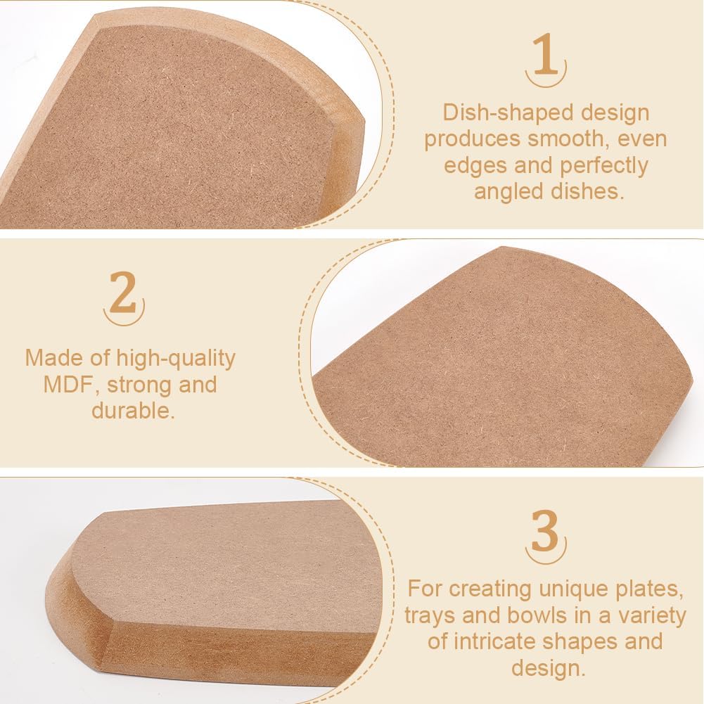 BENECREAT 3 Grössen Tan Keramik Schablone für Ton, Holz Asymmetrie Töpferei Schablonen, Töpferei Wer - Image 4