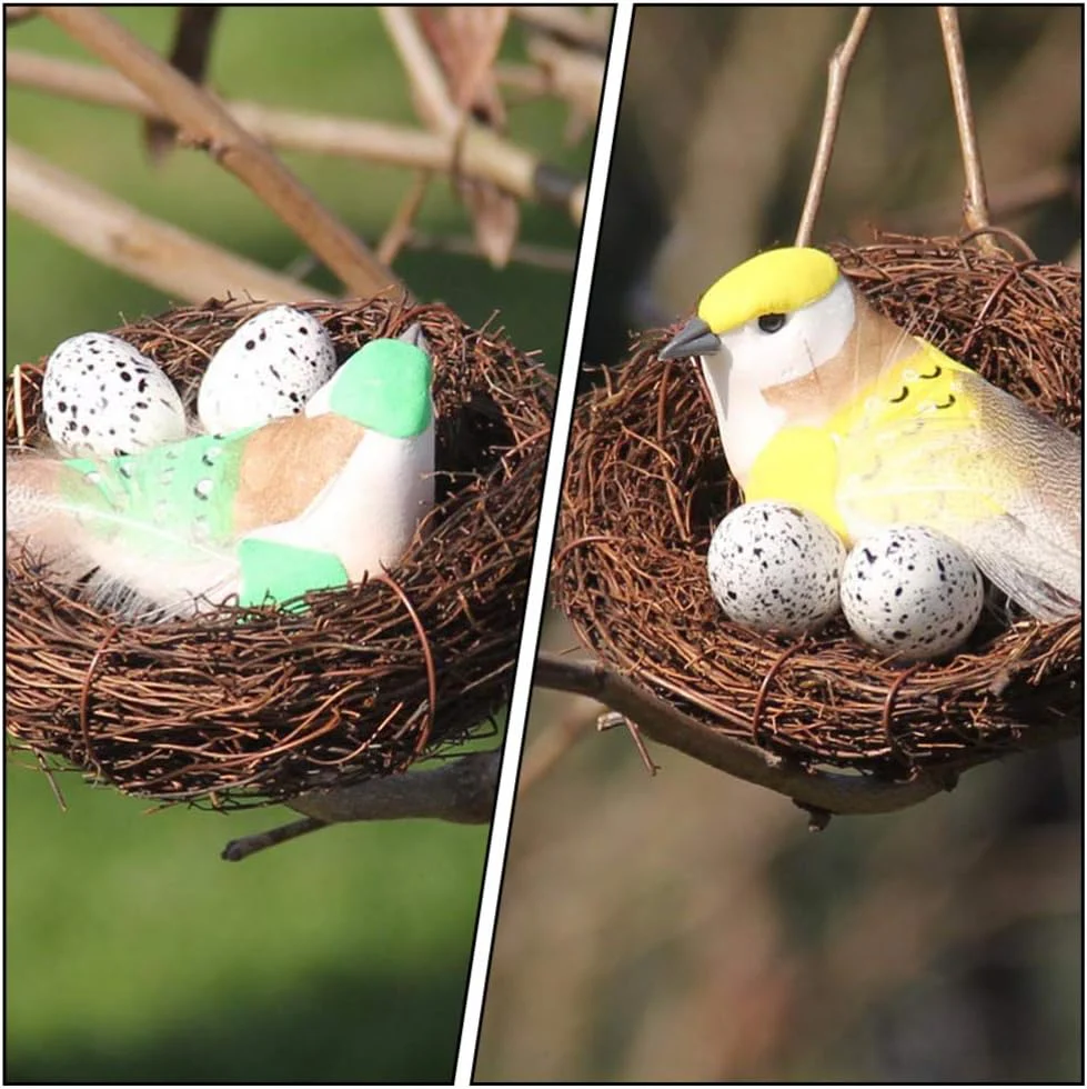 BESPORTBLE 6 Stücke Vogelnest Osternest 10cm Rattan Nest Zweige Naturnest Frühling Osterdeko Handwer - Image 8