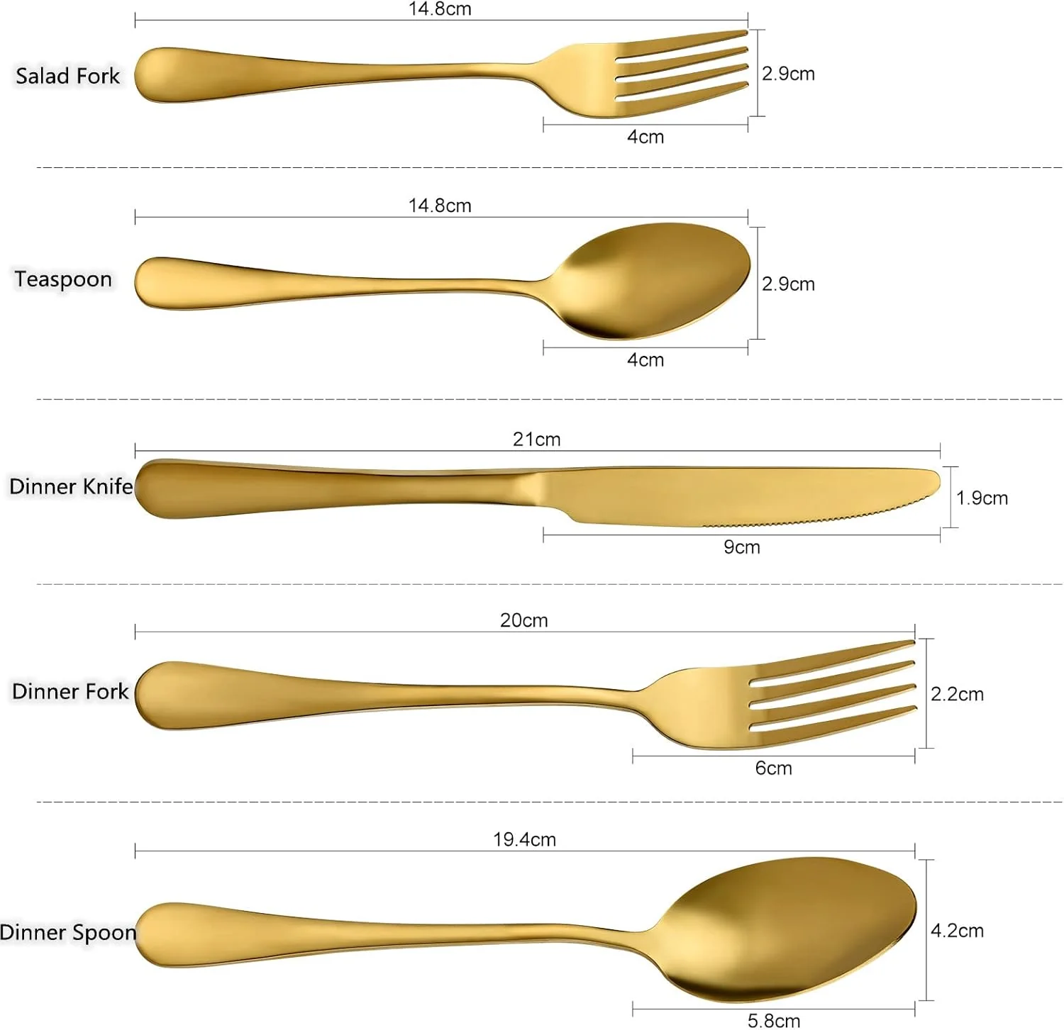 Besteckset für 6 Personen, Edelstahl Essbesteck Set 30 teilig, Besteckset mit Messer Gabel Löffel, G - Image 5