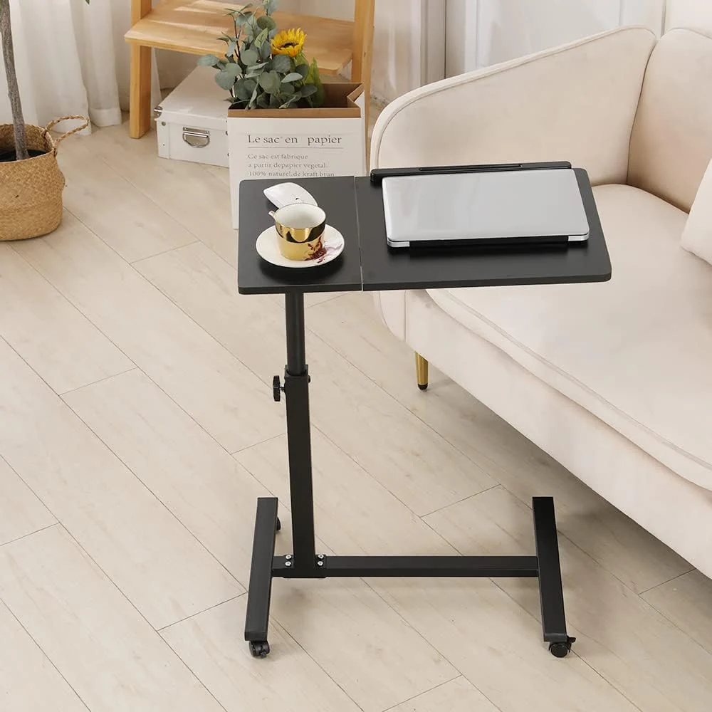 Betttisch mit Rollen, Betttisch für Laptop, Serviertablett für Sofa, Bremsen an beiden Hinterrädern, - Image 5