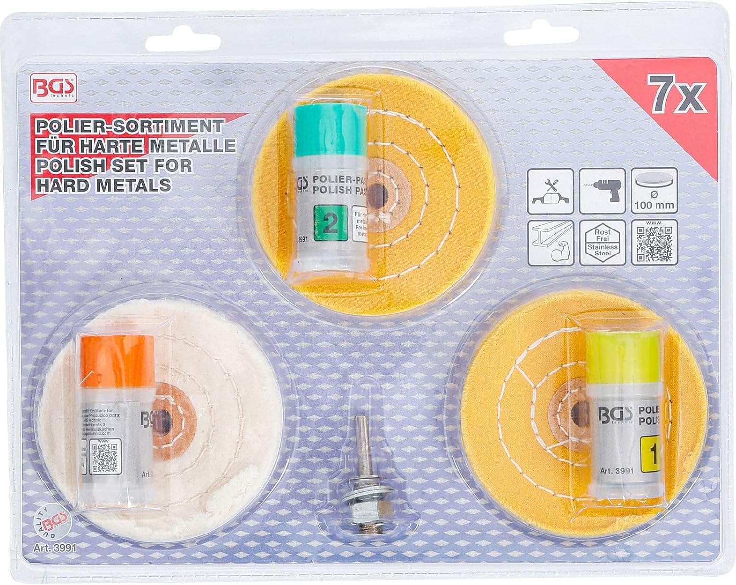BGS 3991 | Polier-Sortiment für harte Metalle | 7-tlg., für harte Metalle - Image 3