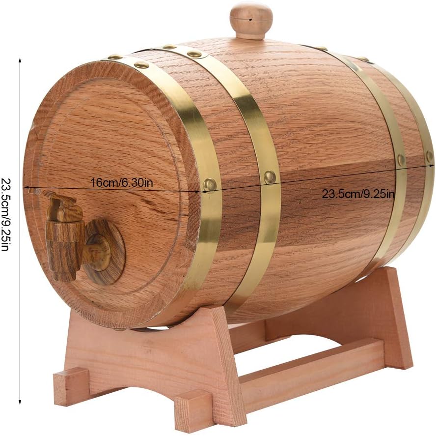 Bierspender aus Eichenholz, 3 l, mit Halterung für Whisky, Bourbon, Tequila und Wein - Image 3