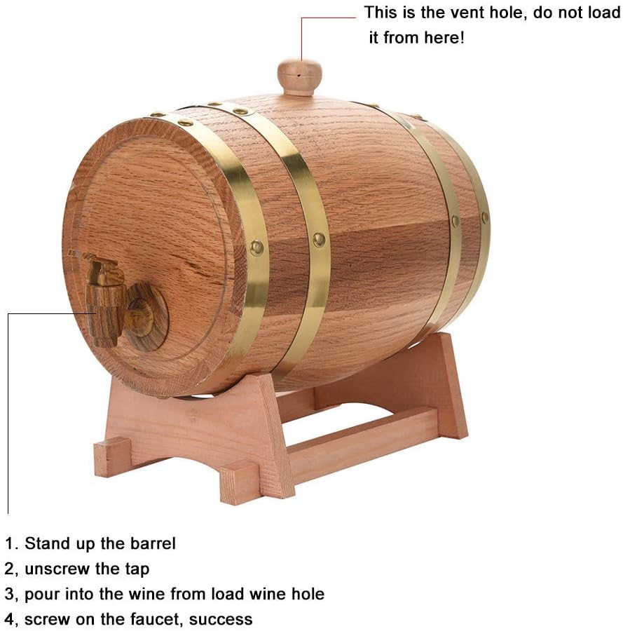 Bierspender aus Eichenholz, 3 l, mit Halterung für Whisky, Bourbon, Tequila und Wein - Image 4