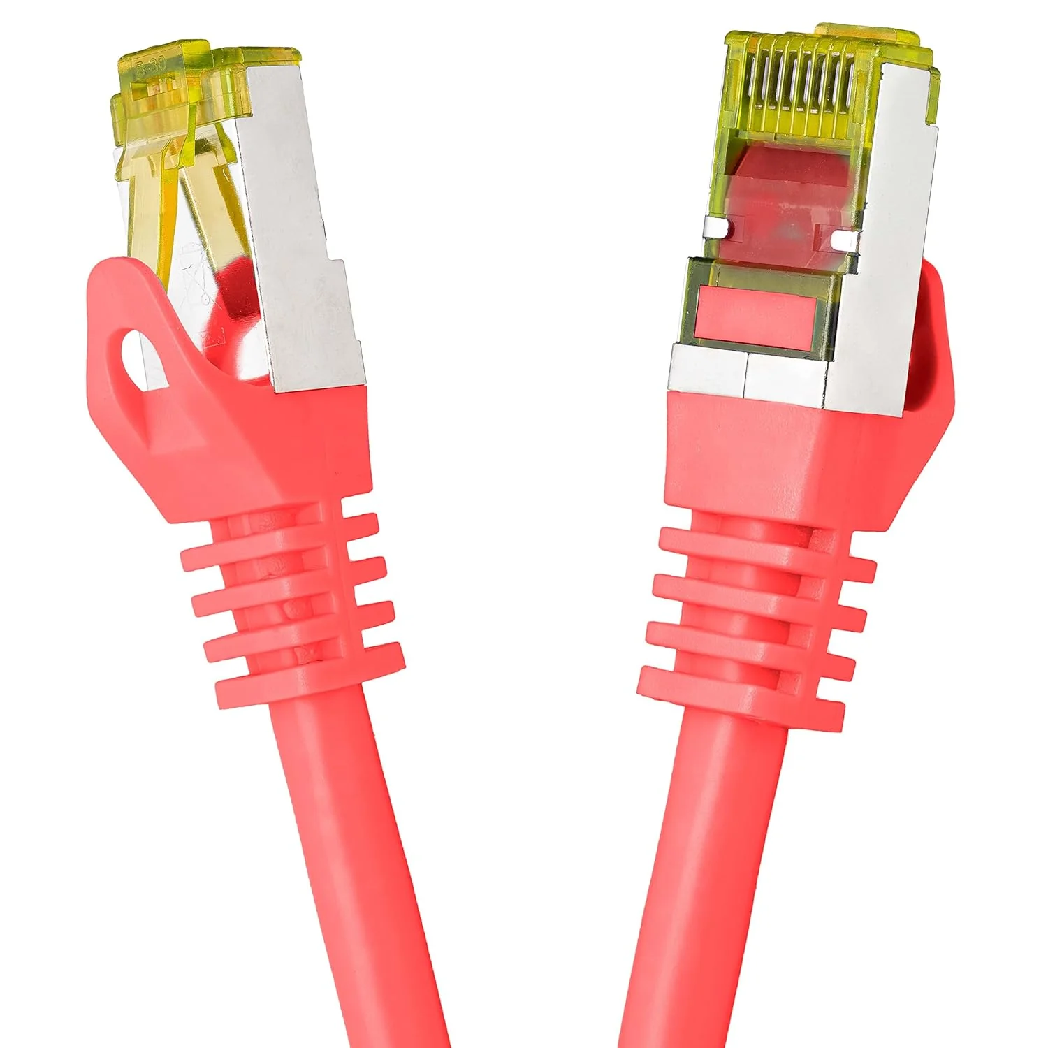 BIGtec LAN Kabel 5 Stück 10m Netzwerkkabel CAT7 Ethernet Internet Patchkabel CAT.7 rot Gigabit doppe - Image 2