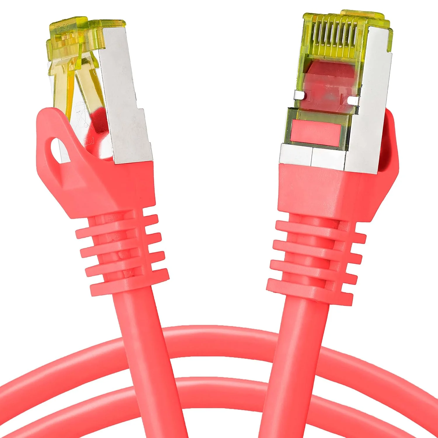 BIGtec LAN Kabel 5 Stück 10m Netzwerkkabel CAT7 Ethernet Internet Patchkabel CAT.7 rot Gigabit doppe - Image 8