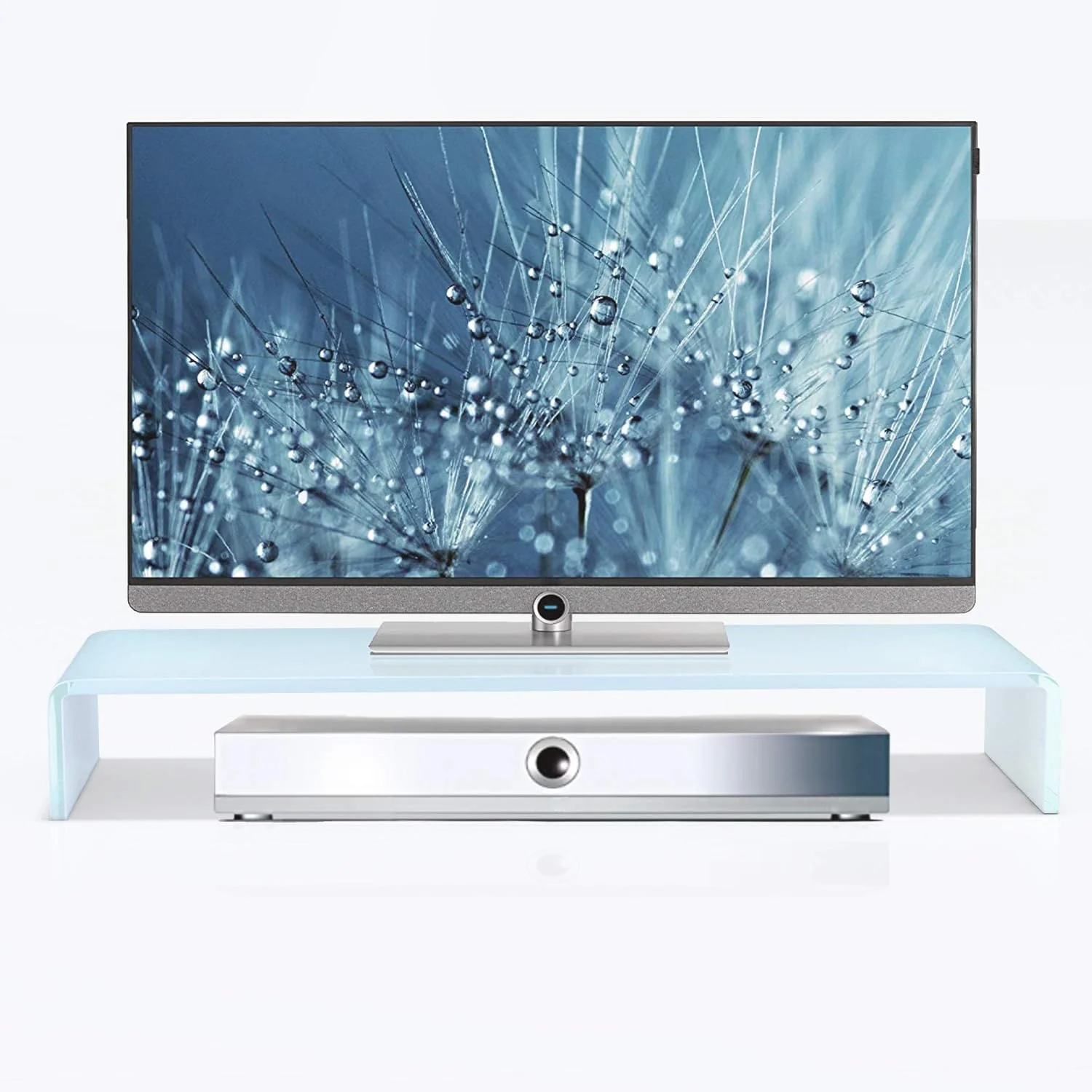 bijon TV Aufsatz Glas Bildschirm-Erhöhung | PC Monitor-Erhöhung, Schreibtisch-Aufsatz für Laptop Erh - Image 2