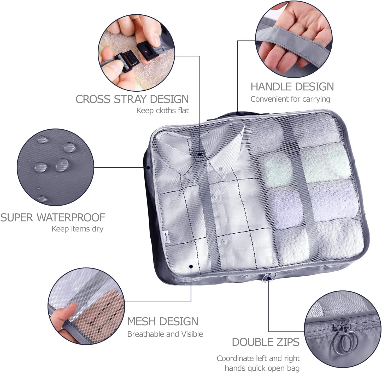 BillyBath Koffer Organizer set, Packing Cubes Kleidertaschen Schuhbeutel Reiseorganizer Packwürfel K - Image 3