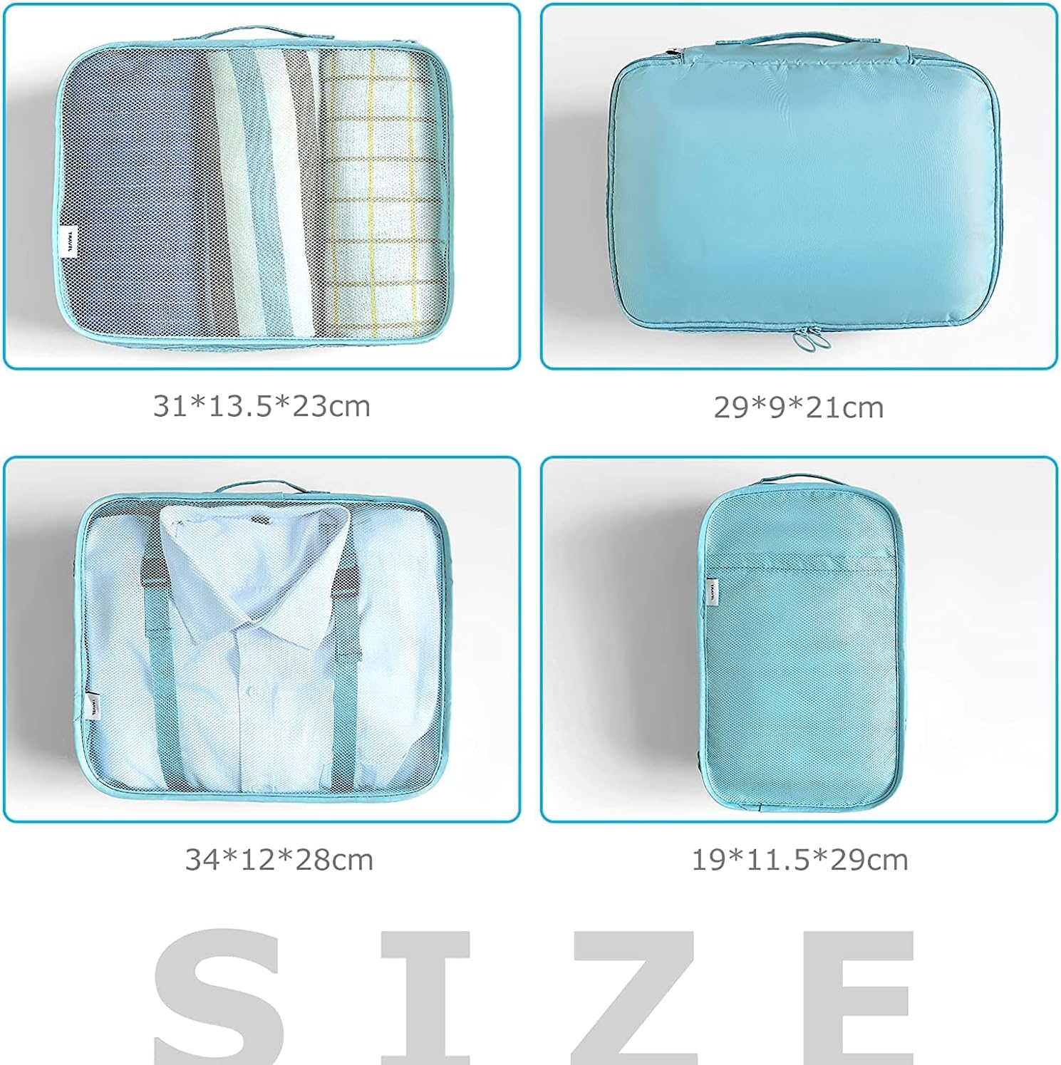BillyBath Organizer set, Packing Cubes Kleidertaschen Schuhbeutel Reiseorganizer Packwürfel Kosmetik - Image 6