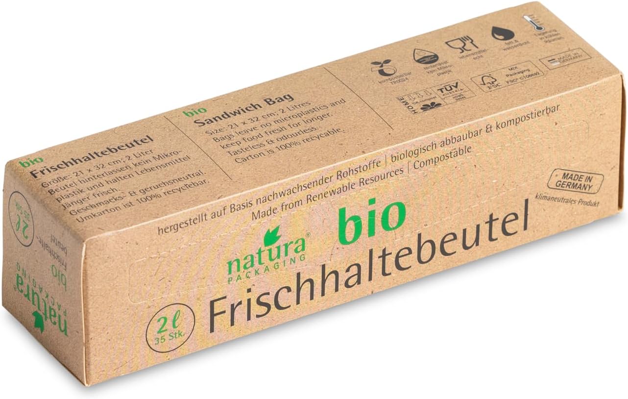 bioMat Kompostierbare Frischhaltebeutel 2l, 105 Stk. Gefrierbeutel, Premium-Qualität, Klimaneutral, - Image 2