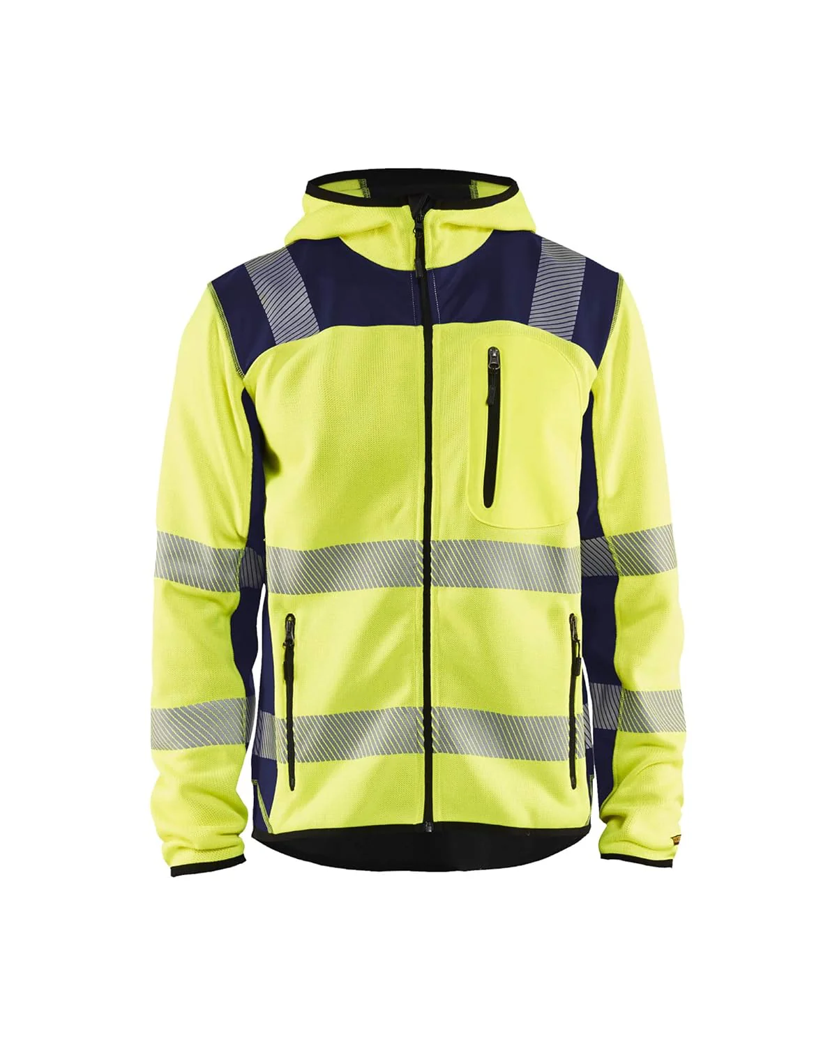 Blaklader 49232120 GESTRICKTE HOCHVISKOSE-JACKE, Gelb/Marine, grootte 4XL 4XL High Vis Gelb/Maroon B - Image 2