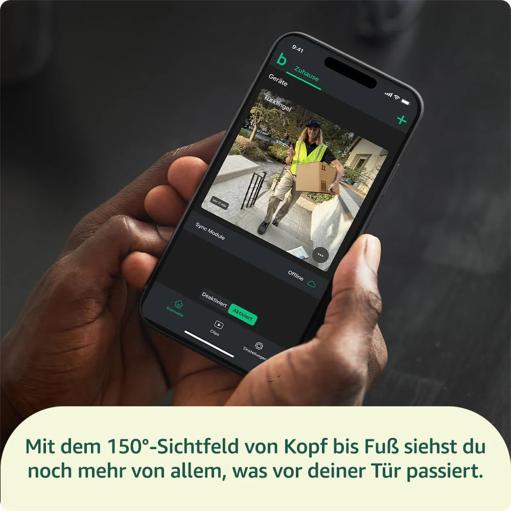 Blink Videotürklingel (neueste generation) | Einzelgerät | Kopf-bis-Fuss-Aufnahme in HD, 2 Jahre Bat - Image 4