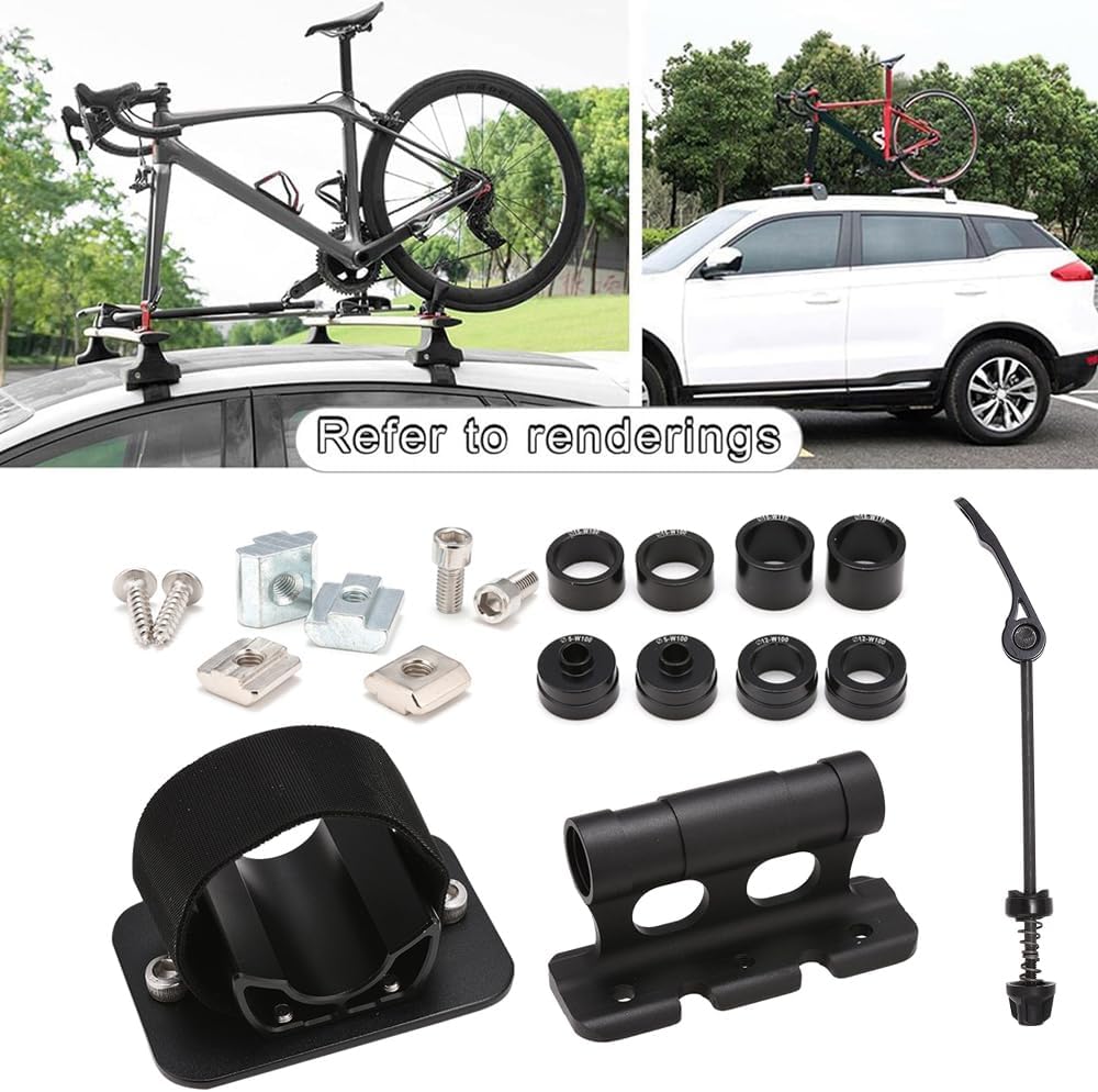 Blueshyhall Auto Fahrradhalterung, Autodach Fahrradträger, Fahrrad Gabelhalterung und Hinterrad Halt - Image 5