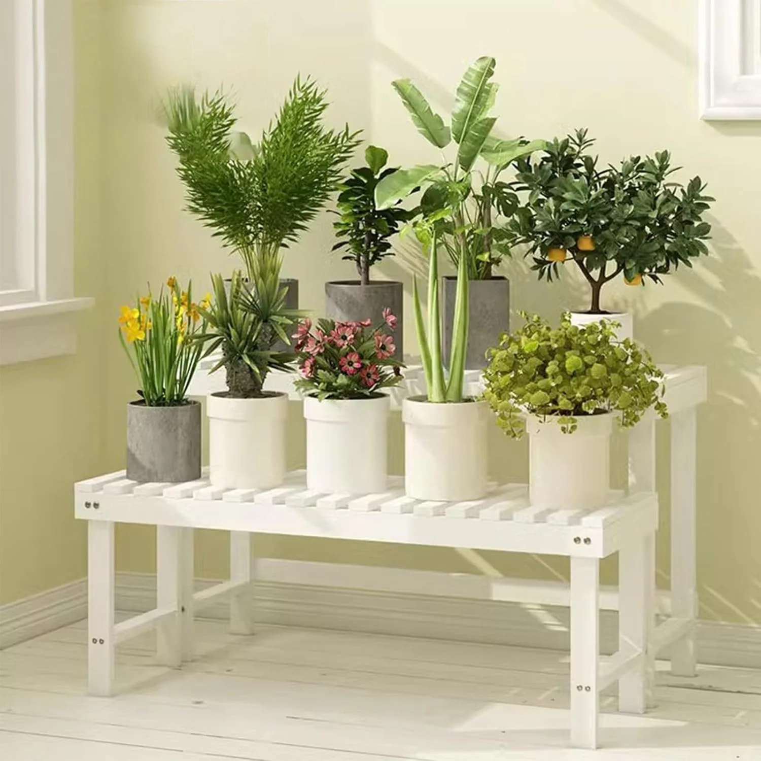 Blumenständer Aus Holz Mehrstöckiges Pflanzenregal Für Innen Balkon-Pflanzenständer Sukkulentenhalte - Image 4