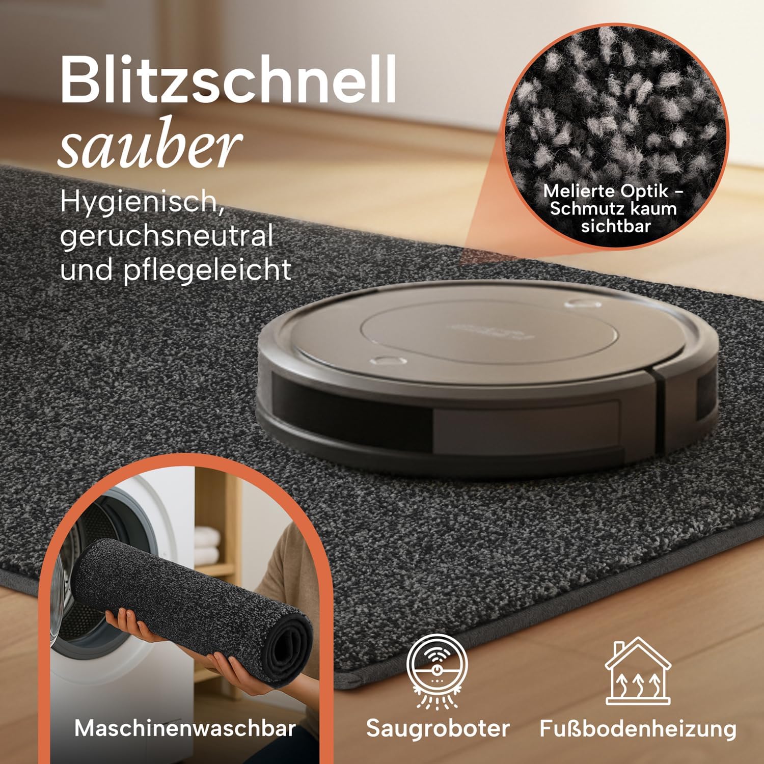 Blumtal Fussmatte 86x150 cm - Mikrofaser Schmutzfangmatte mit wasserdichter TPR-Rückseite - rutschfe - Image 5