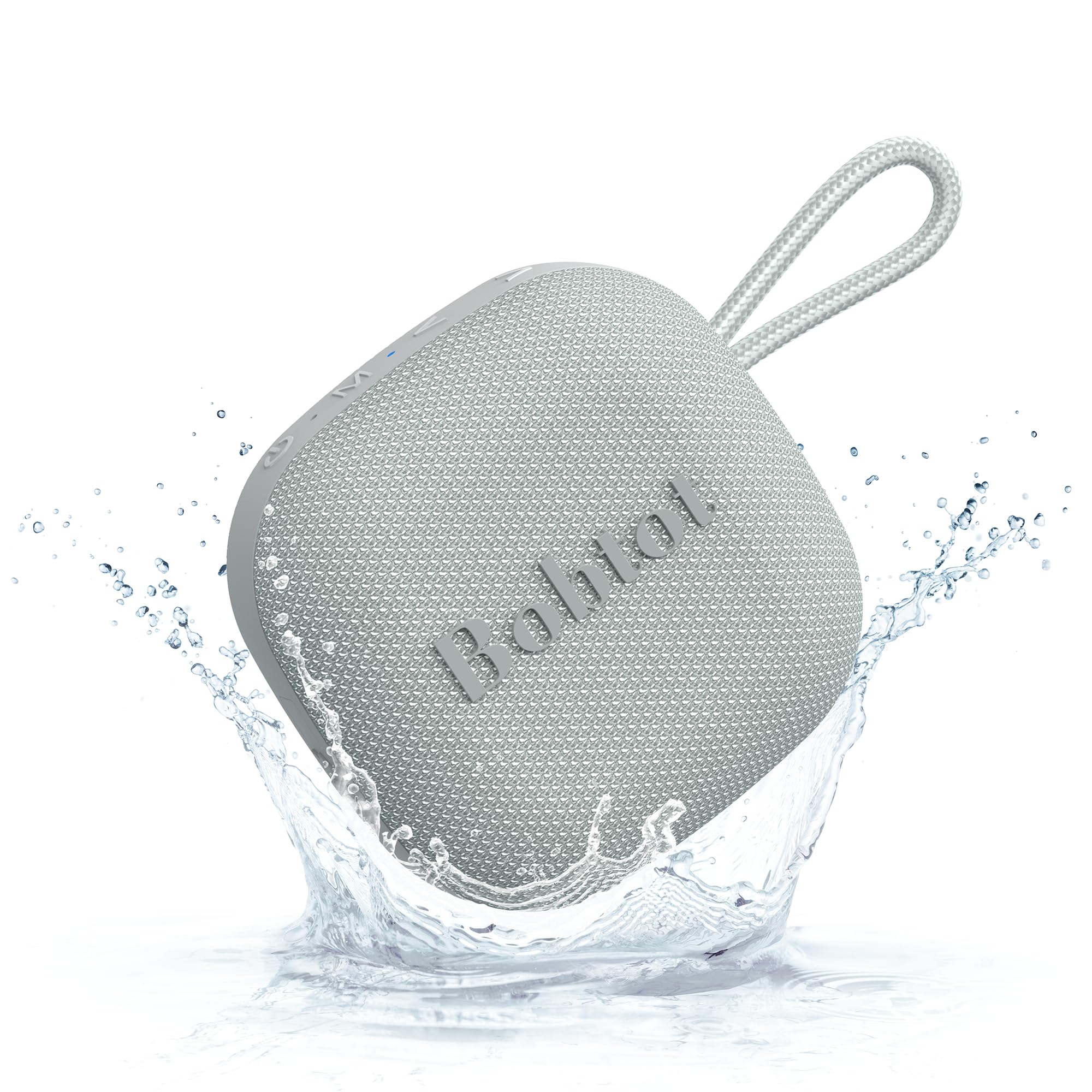 Bobtot Tragbarer Bluetooth Lautsprecher, IPX7 Wasserdicht, Kleiner Kabelloser Duschlautsprecher, 16