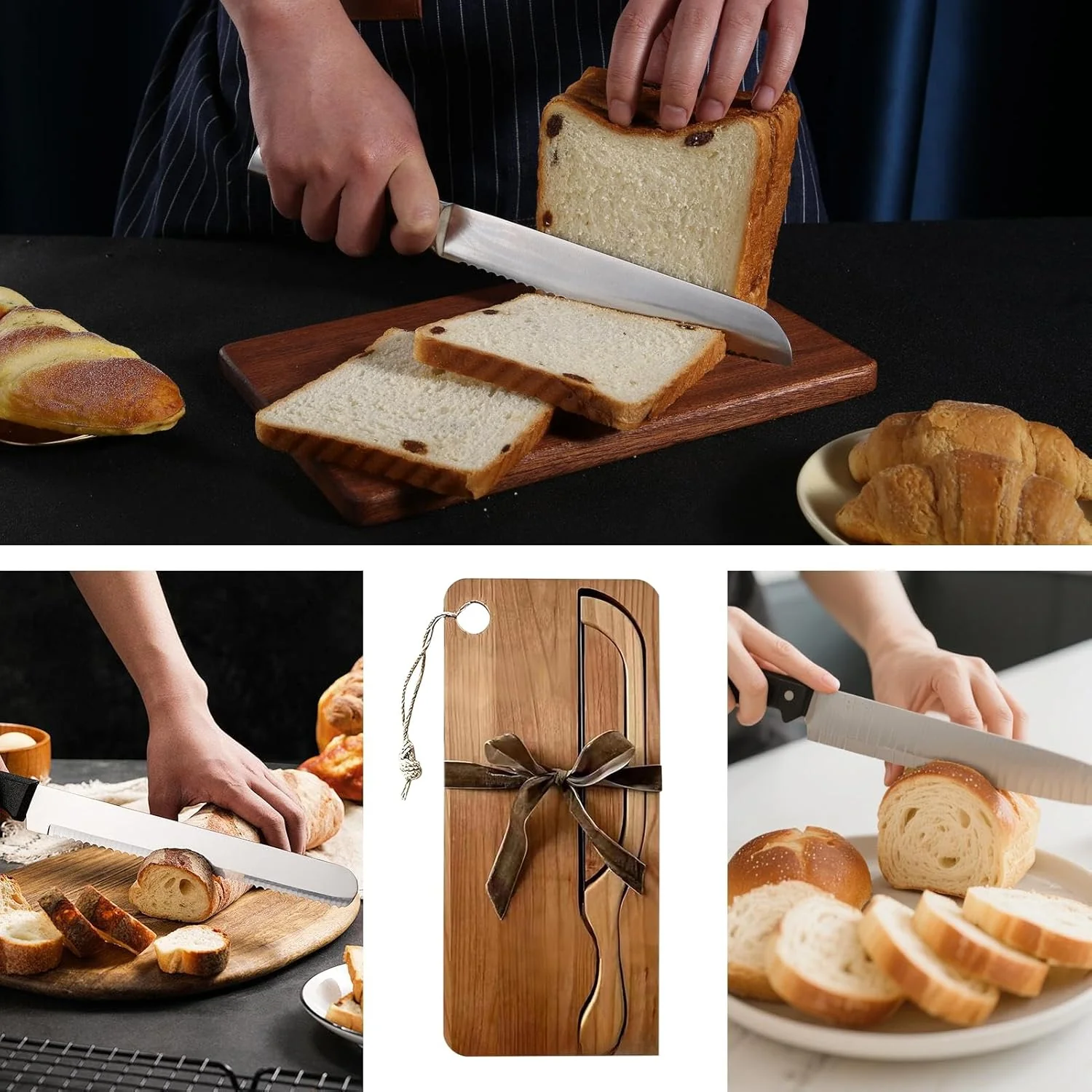 Bogenmesser- und Brettset, Sauerteigbogenmesser und -brett, manuelle Schneidemaschine für selbstgeba - Image 4
