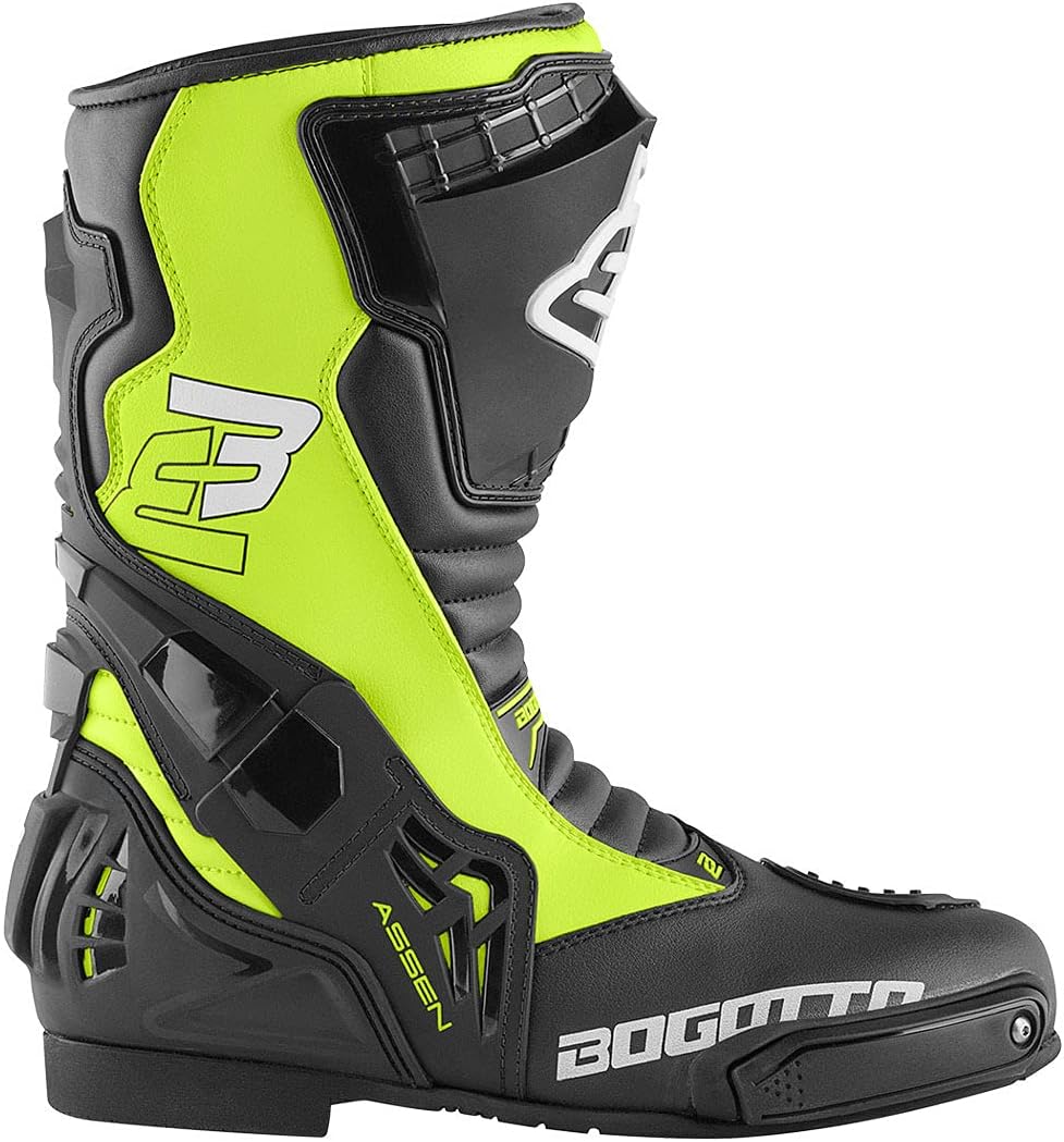 Bogotto Assen Motorradstiefel, schwarz/neon-gelb, 40 40 EU Schwarz Neon Gelb, 40 EU Schwarz Neon Gel - Image 2