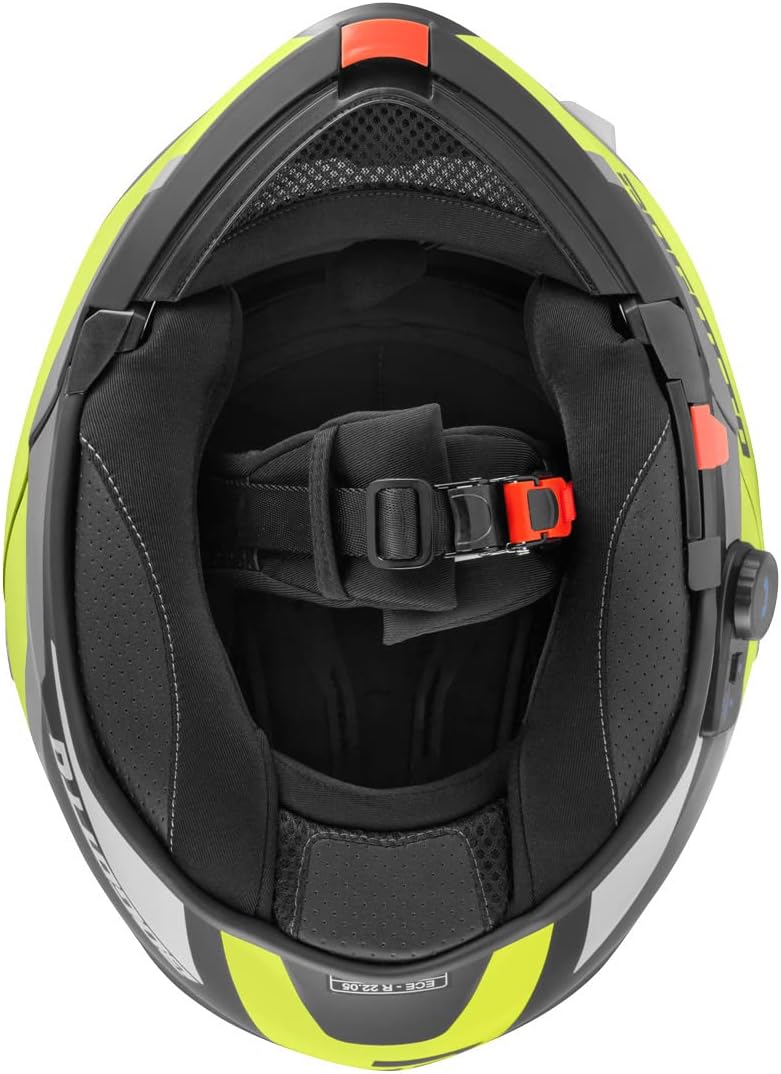 Bogotto V271 BT Zabu Bluetooth Klapphelm XS schwarz/neon, XS schwarz/neon - Image 6