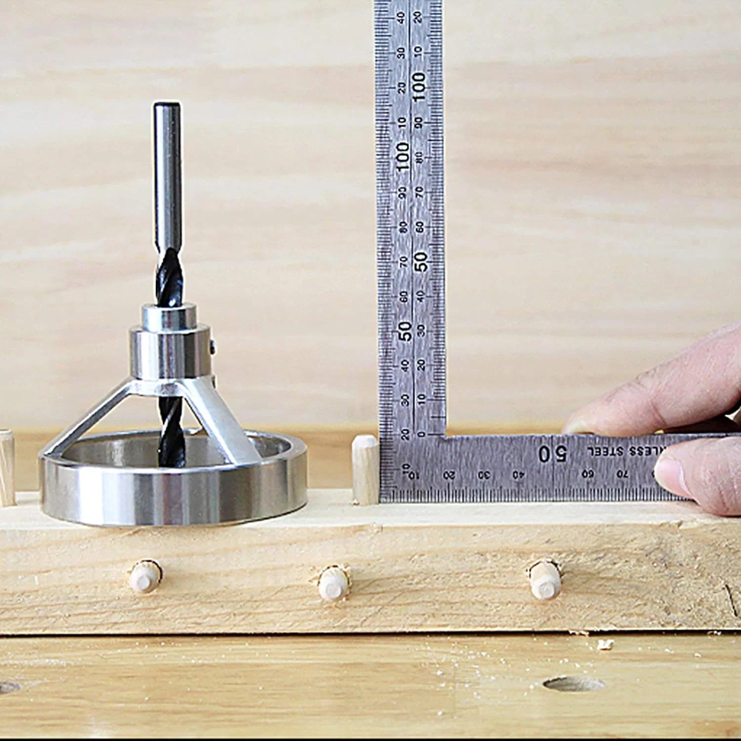 Bohrerführung Locher Bohrvorrichtung Holzbearbeitungssuchgerät Holzbearbeitungswerkzeug für die Holz - Image 5