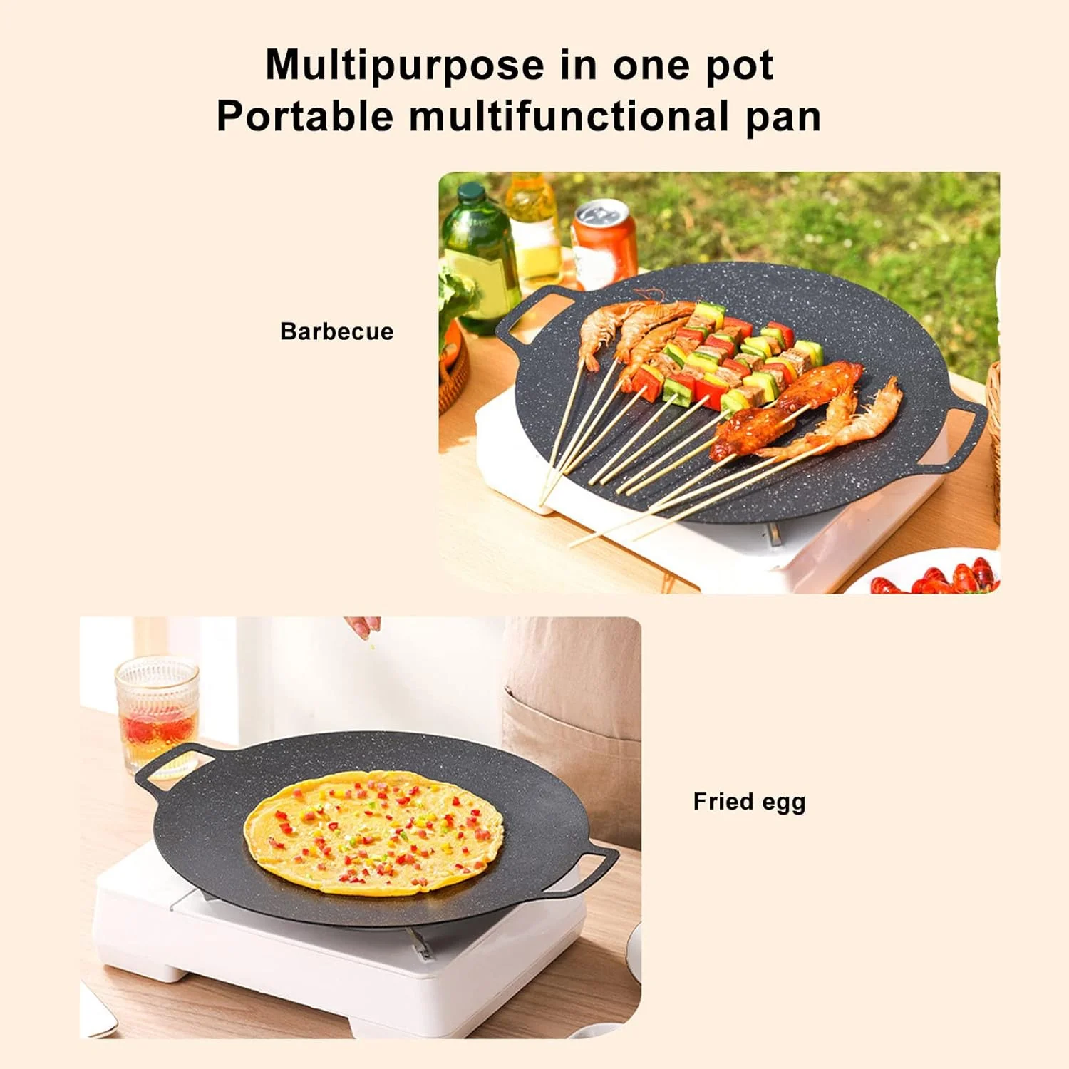 BORDSTRACT BBQ-Grillpfanne für Gasherd, elektrisches Kochfeld, Grillen im Innen- oder Aussenbereich, - Image 3