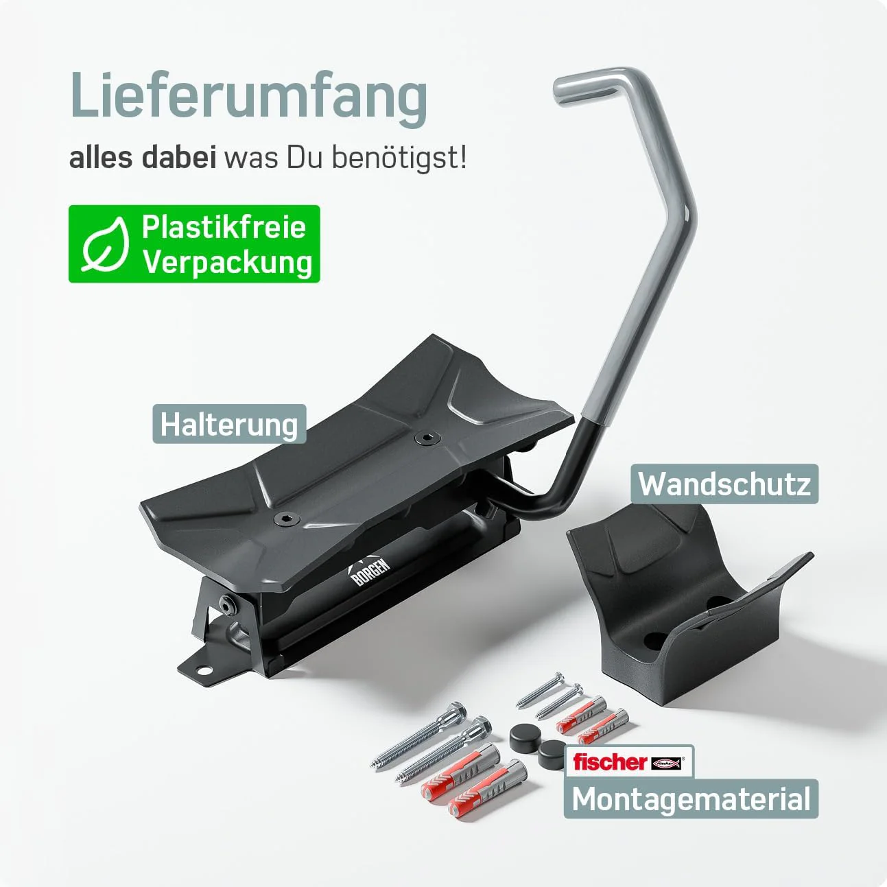 Borgen Fahrrad Wandhalterung Schwenkbar bis 35kg - Platzsparende Fahrradhalterung Wand Vertikal - In - Image 4